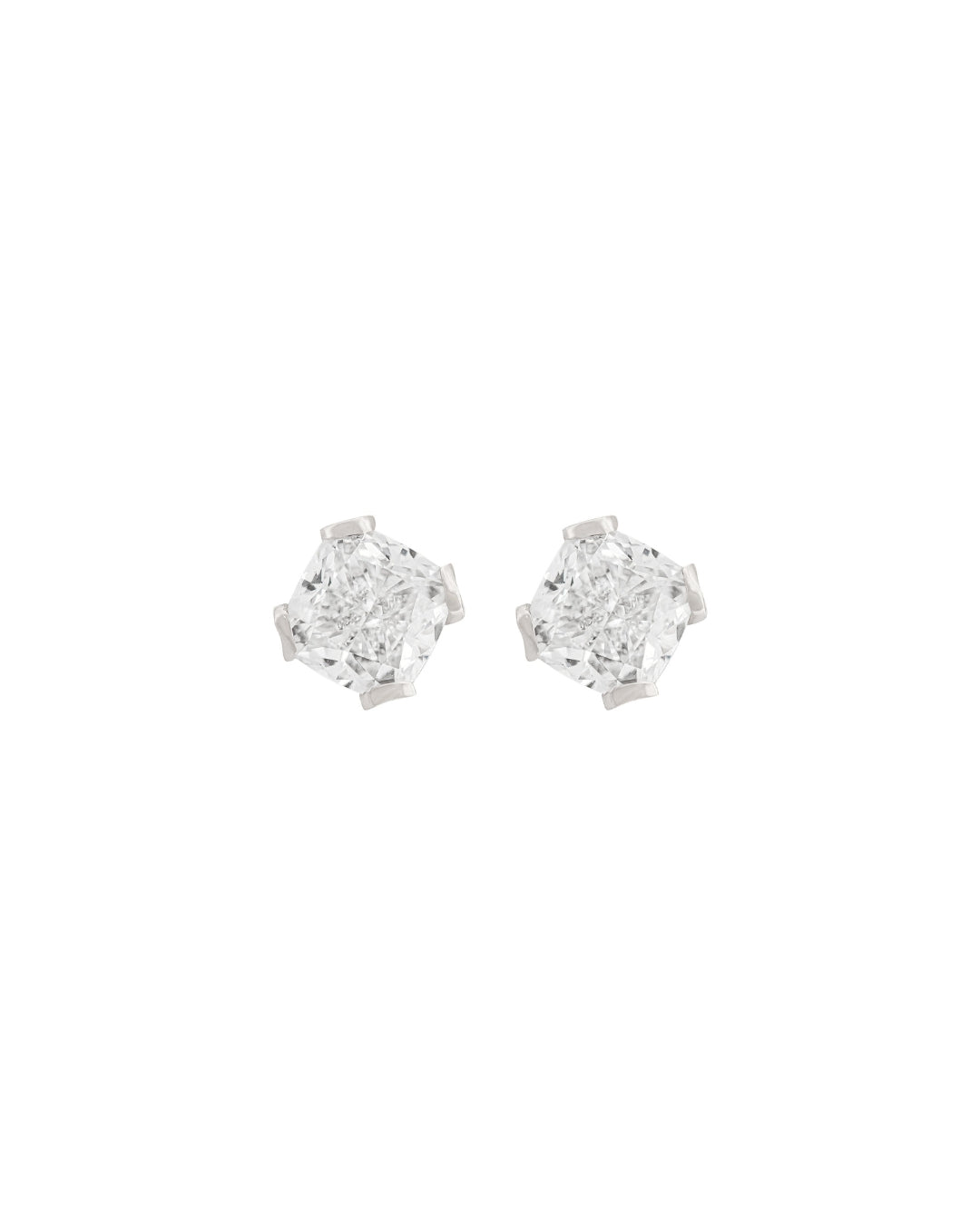 Aura White Diamond Stud Earrings