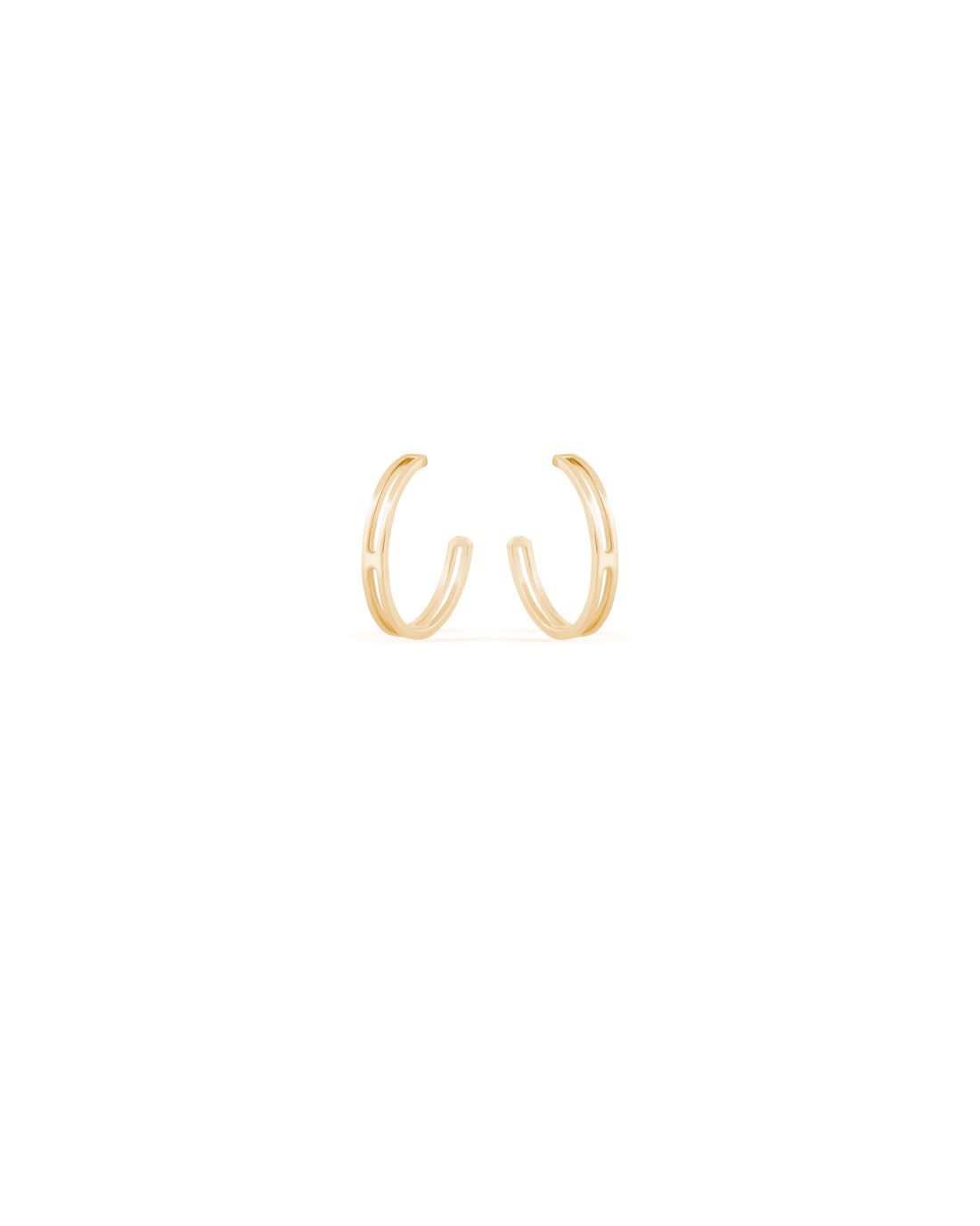Frame Midi Gold Hoop Earrings