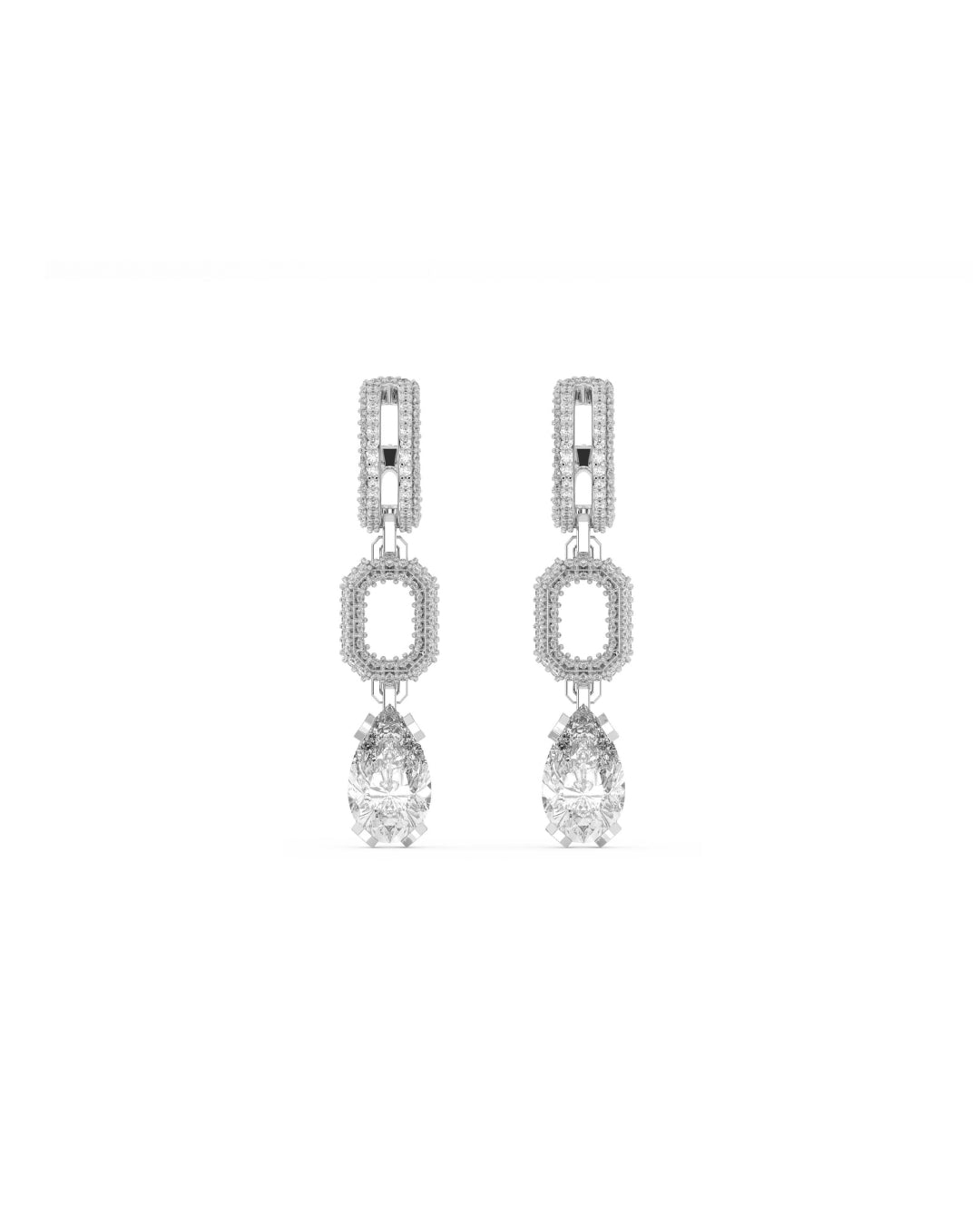 ORIGINALS 18k Pave Diamond Frame Drop Earrings