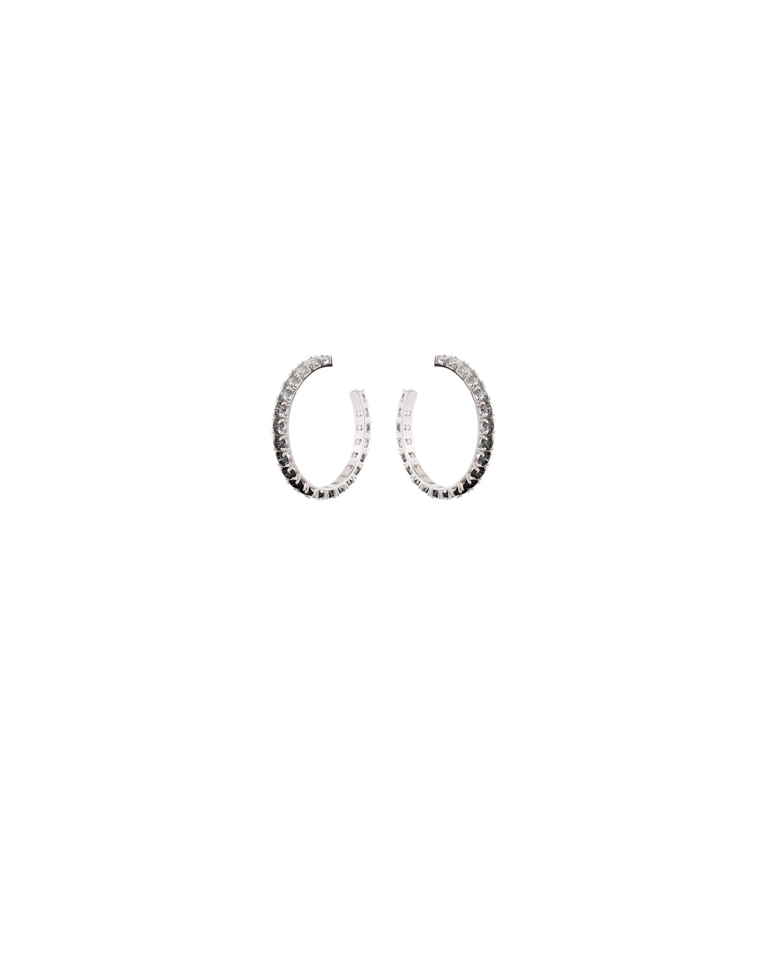 Spectrum Macro White & Black Diamond Hoop Earrings