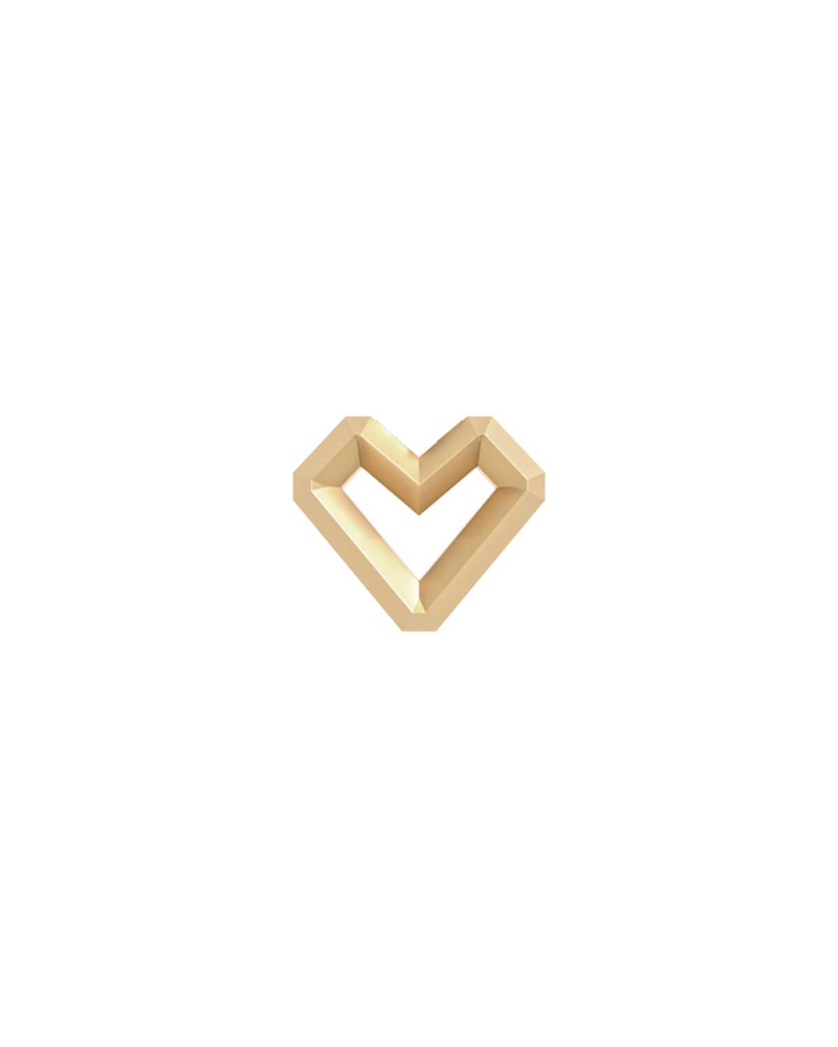 14K Gold Heart Charm Piercing