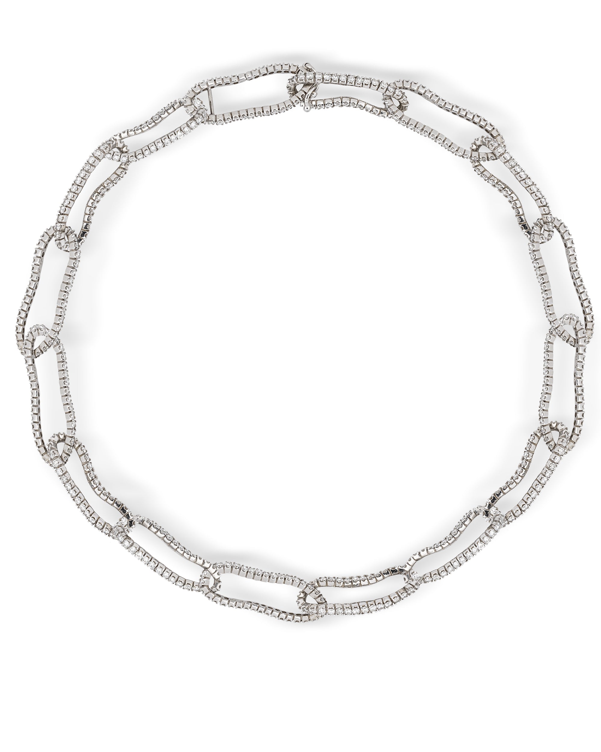 Process Crushed Link Macro Diamond Necklace