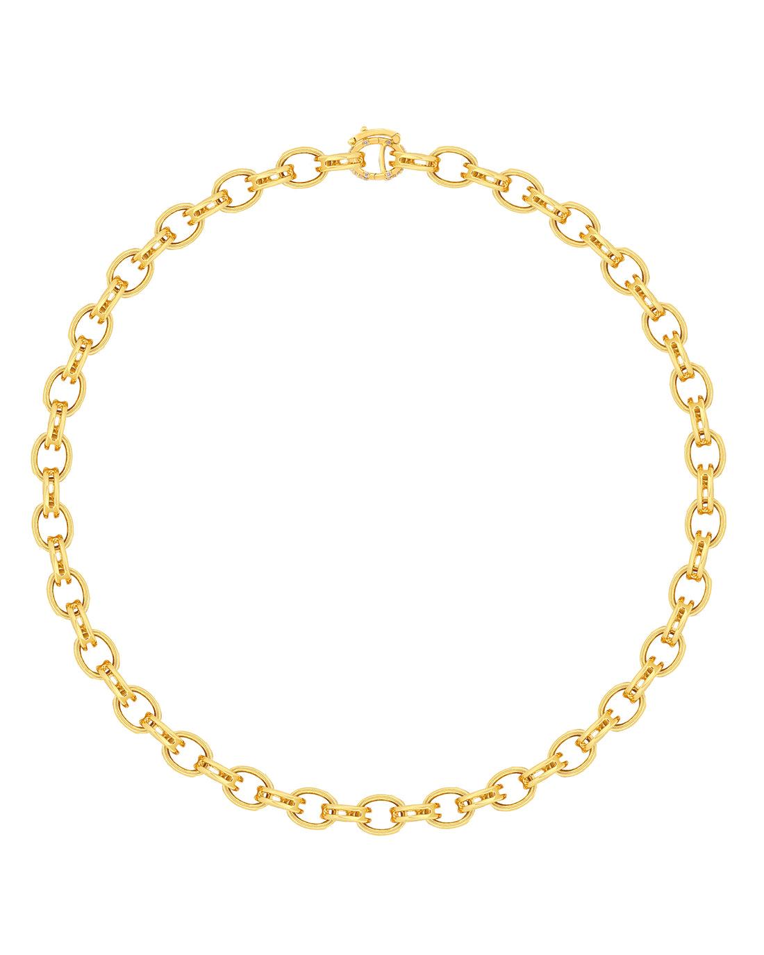 Frame Macro Link Pavé Diamond Necklace