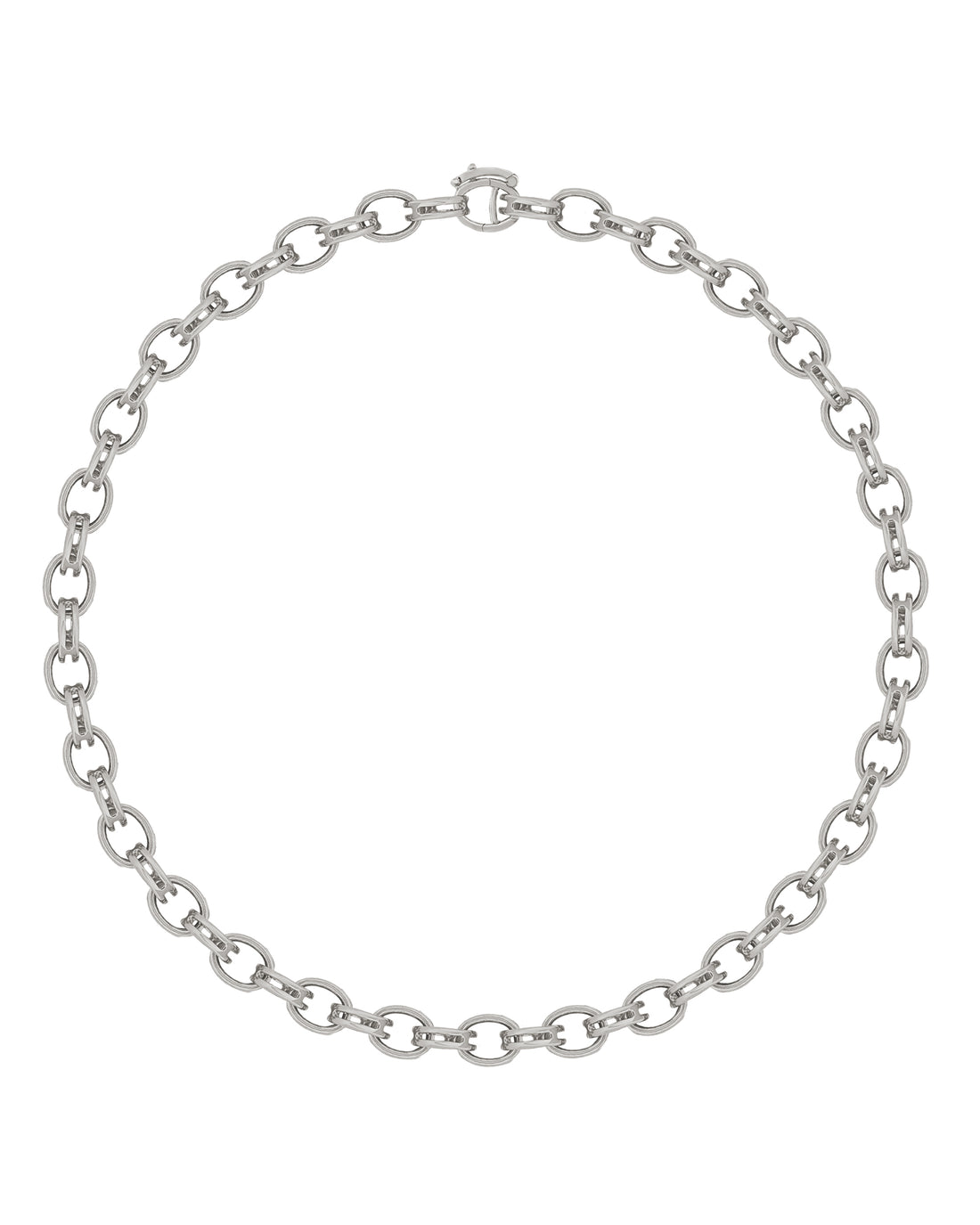 Frame Macro Link Sterling Silver Necklace