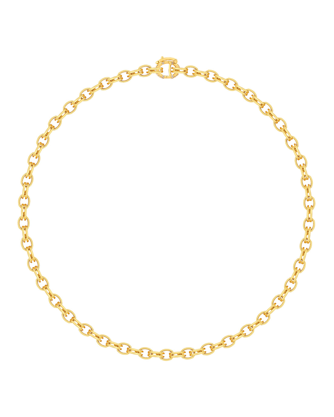 Frame Nano Link Pavé Diamond Clasp Necklace