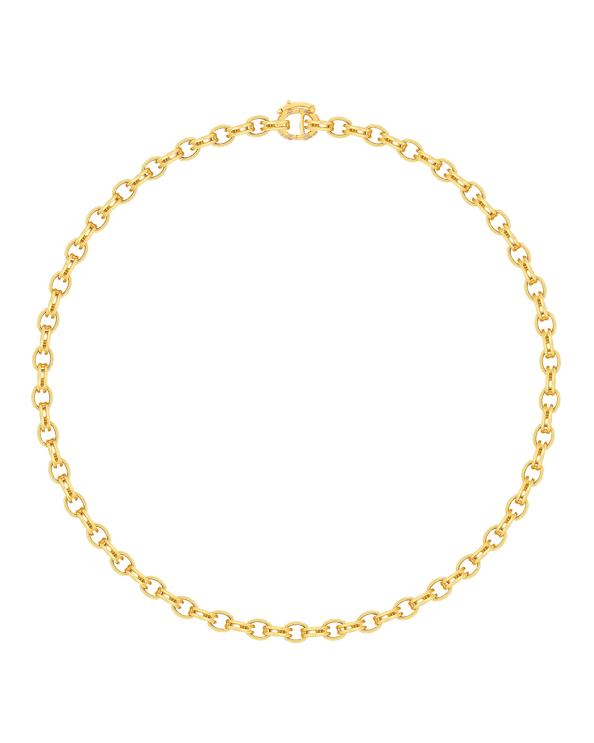 Frame Nano Link Pavé Diamond Clasp Necklace