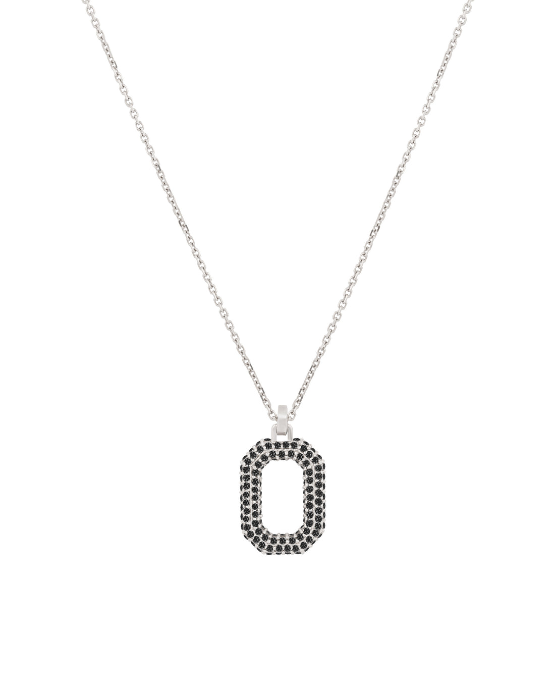 Mirror Logo Pavé Black Diamond Necklace