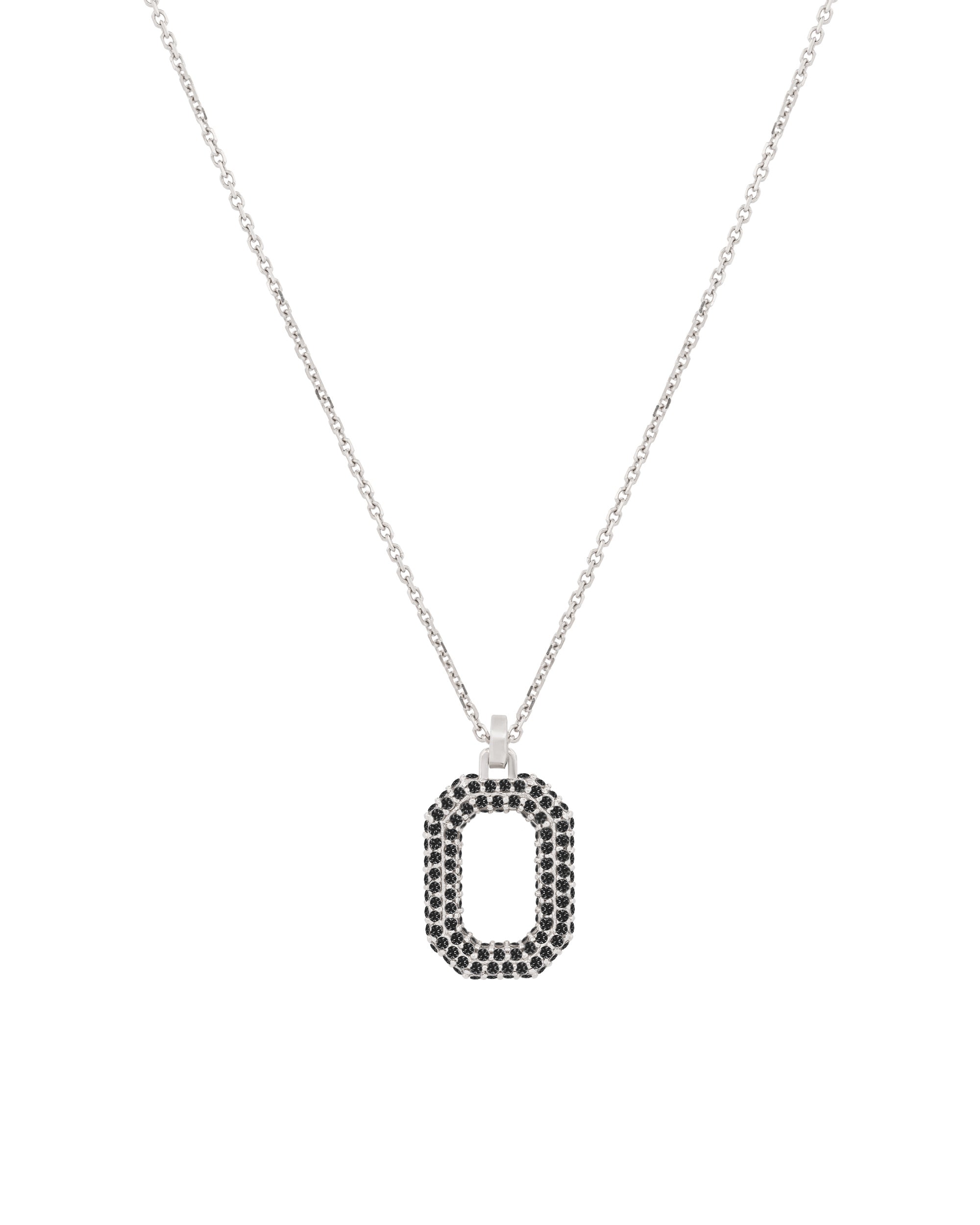Mirror Logo Pavé Black Diamond Necklace