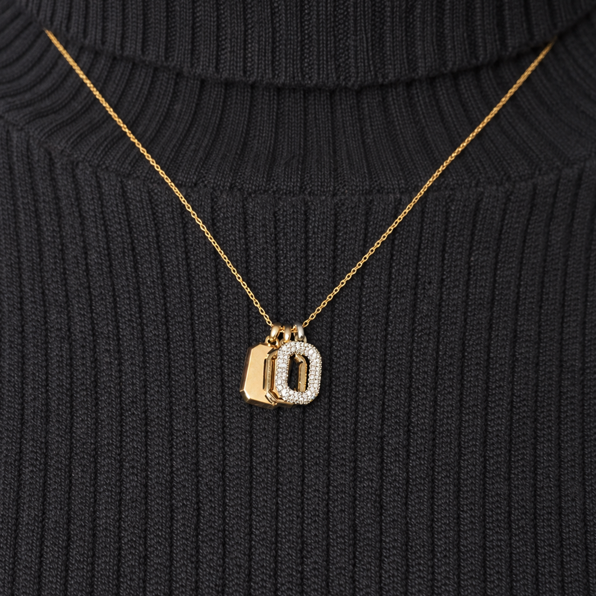 Mirror Logo Pavé White Diamond Necklace
