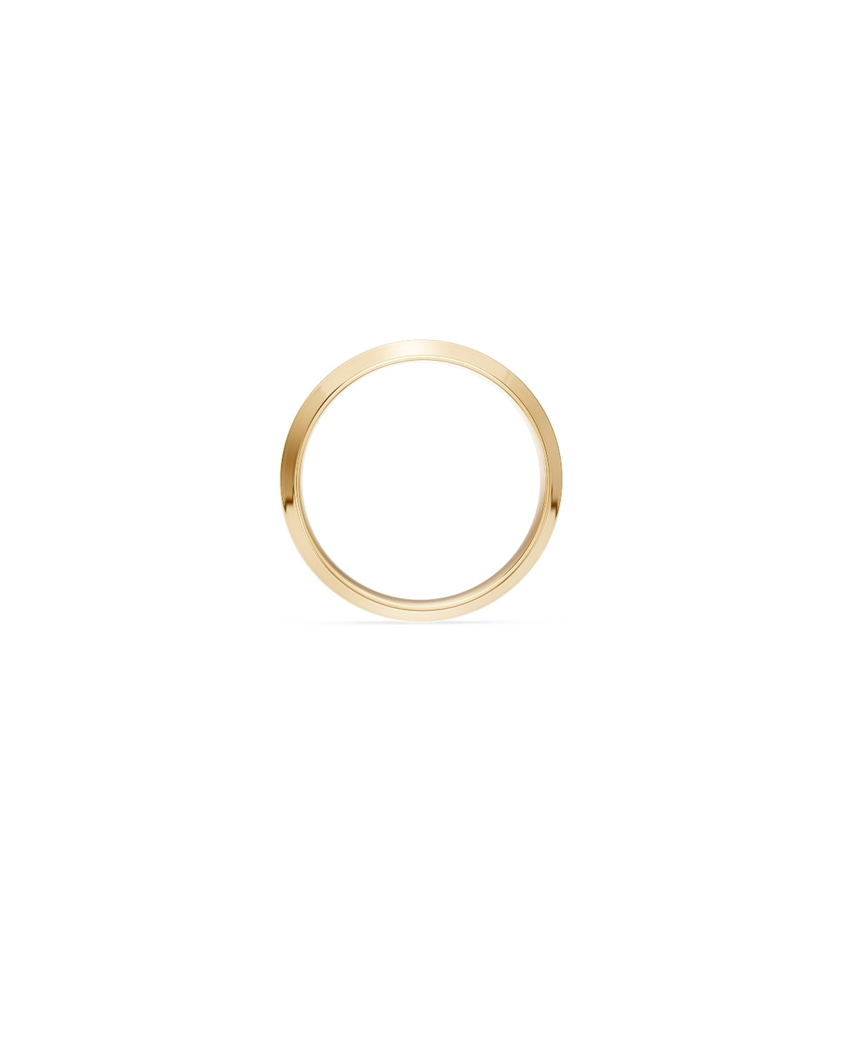Bernard James Core III Wedding Band in yellow gold, three-facet profile, front view