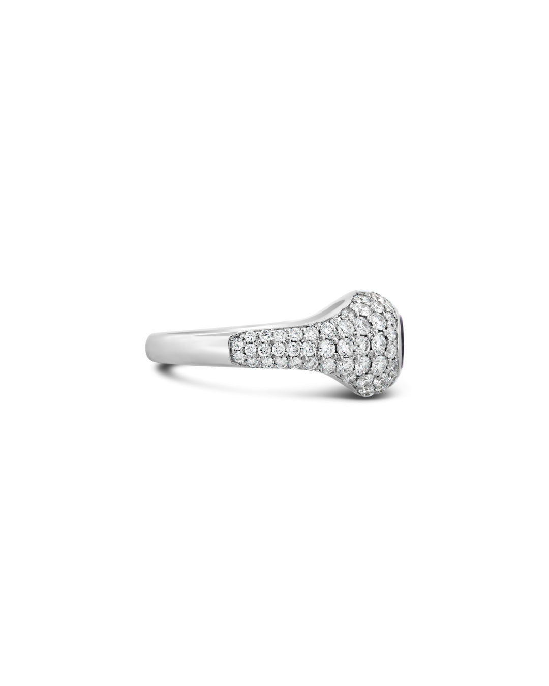 Amethyst Pavé White Diamond Signet Ring
