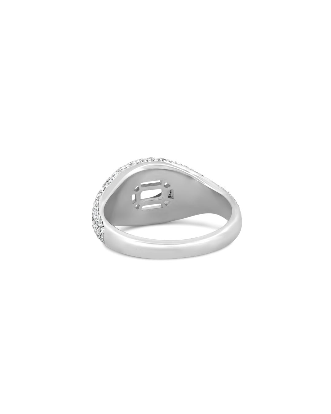Portrait White Sapphire Pavé Diamond Signet Ring