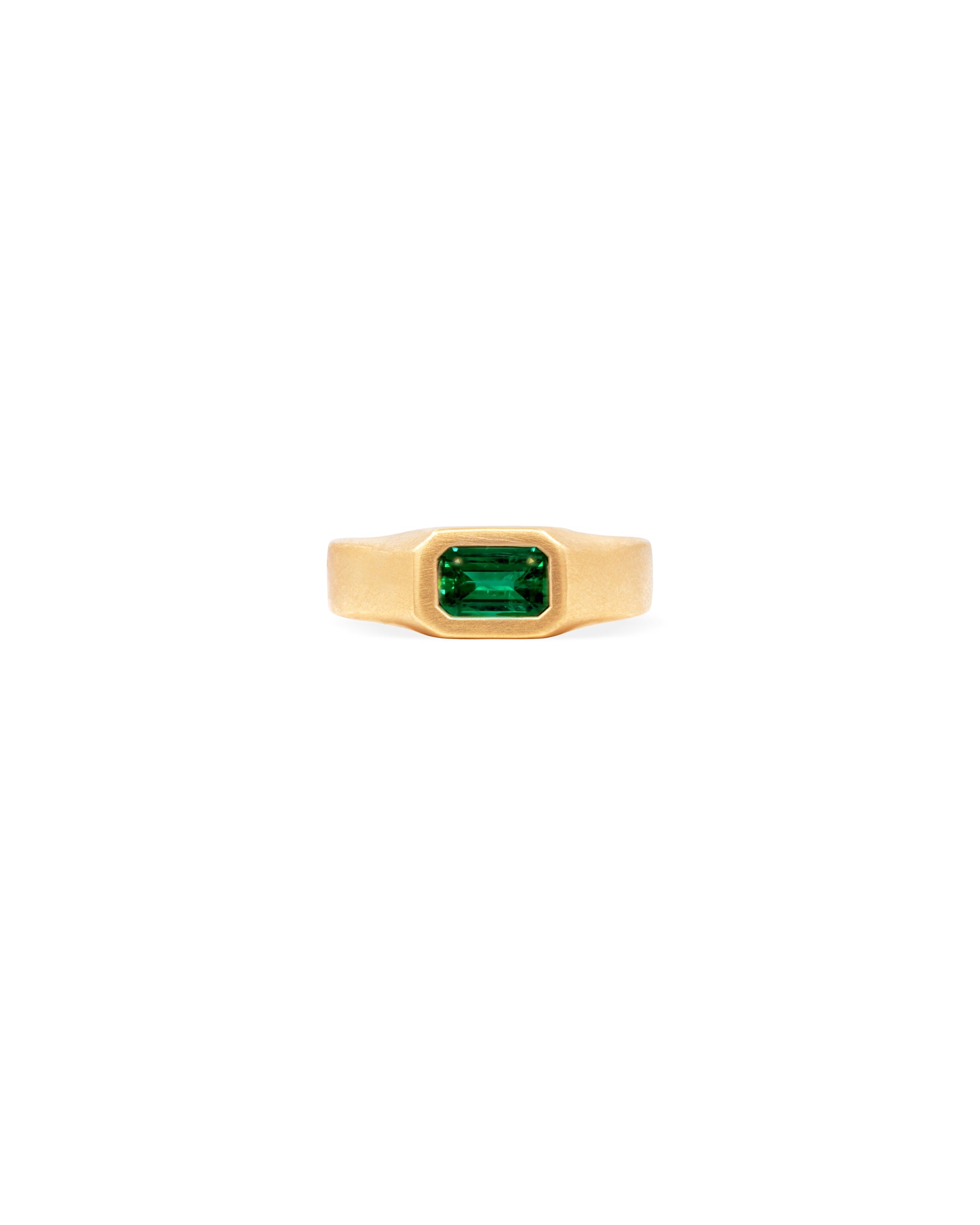 GSR-01 18K Gold Emerald Signet Ring