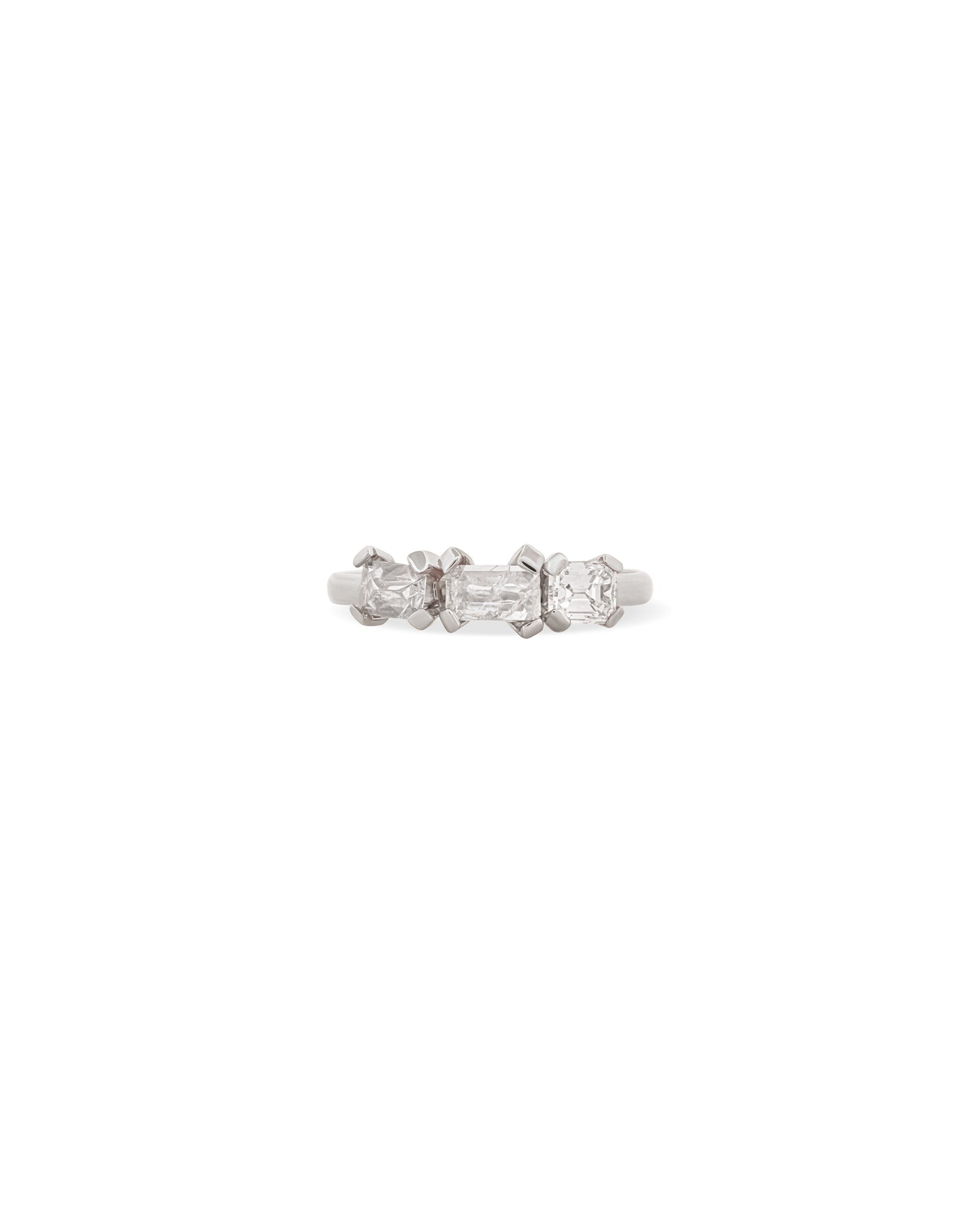 18k Process White Diamond Ring