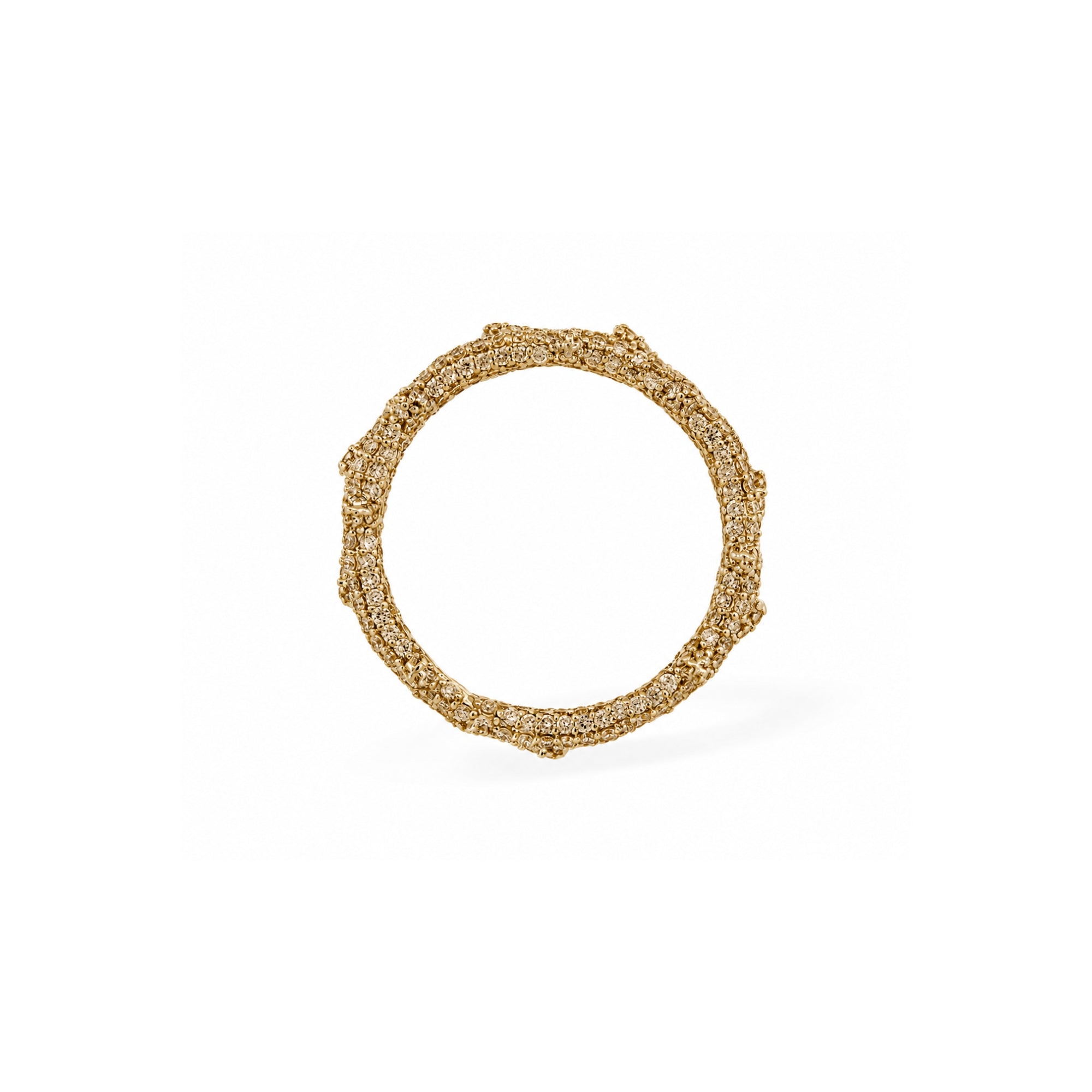 Flora Spina Pavé Brown Diamond Gold Ring