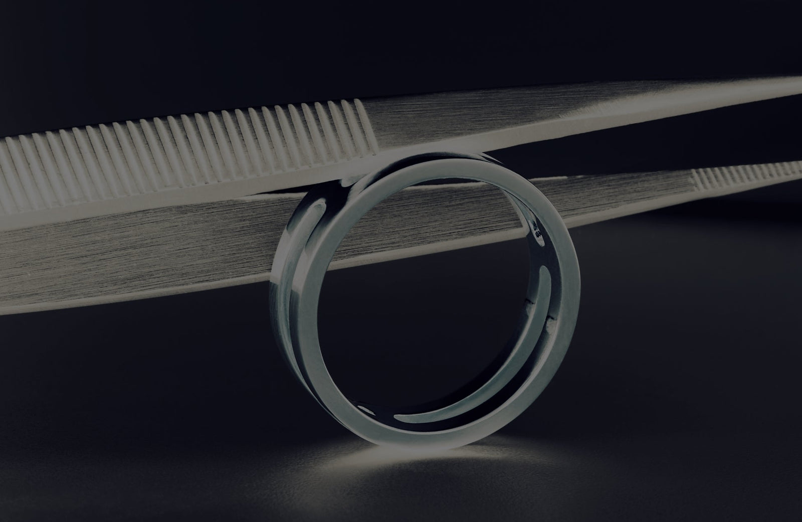 Tweezers holding a ring