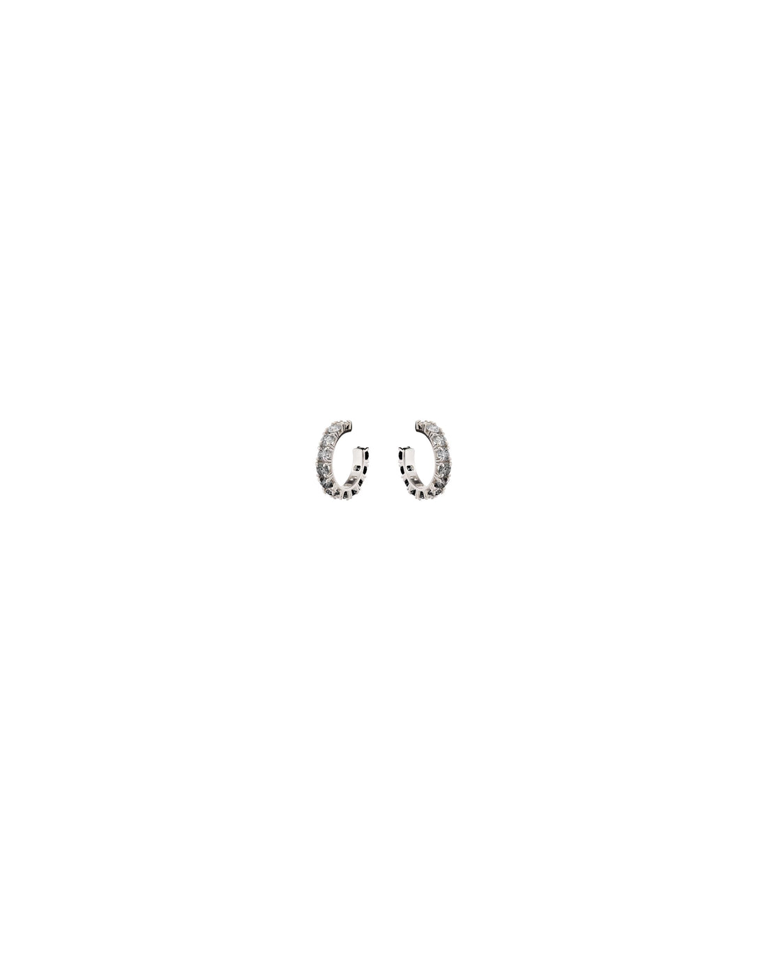 Spectrum Micro White & Black Diamond Hoop Earrings