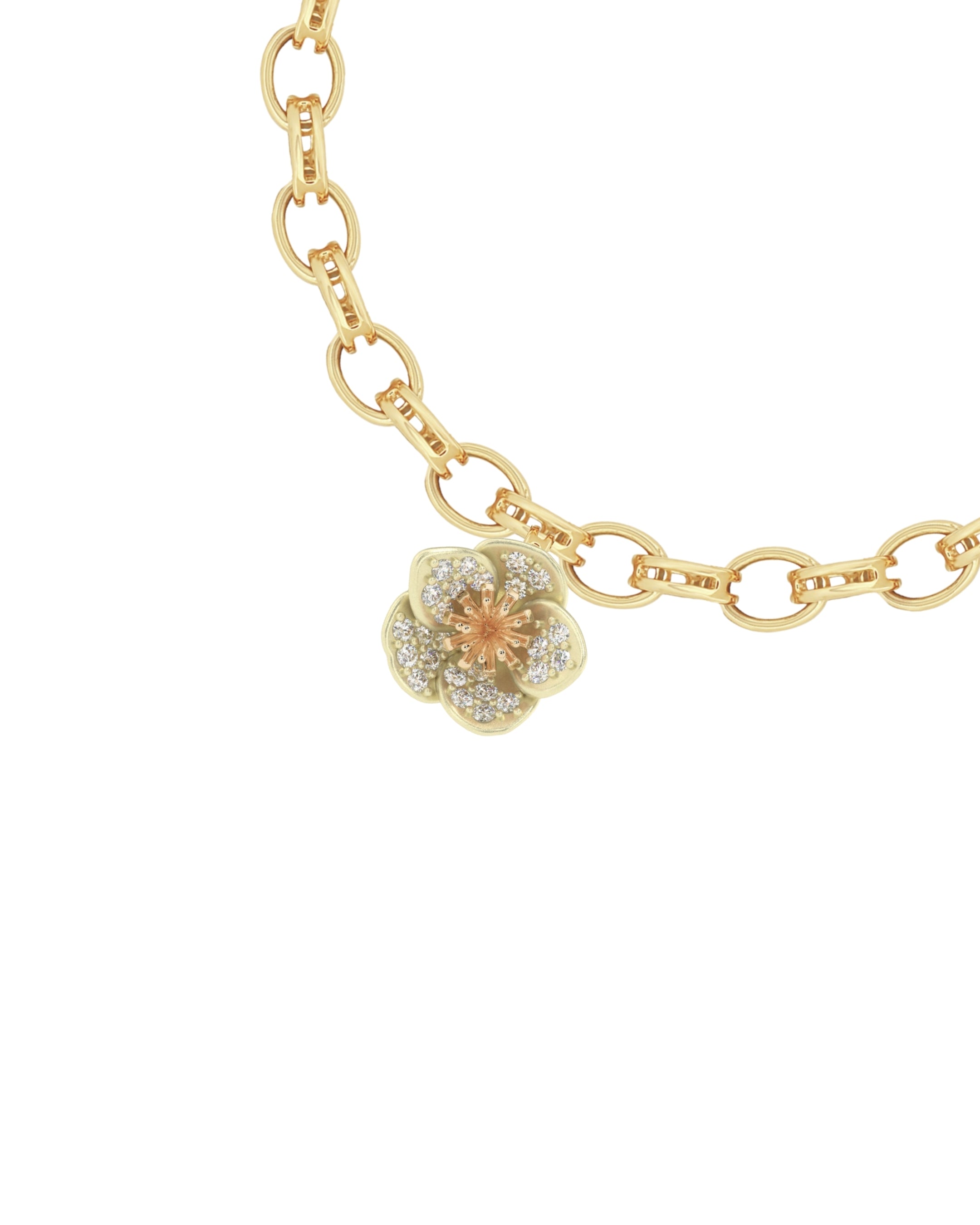Maxi Hellebore Gold Charm Bracelet