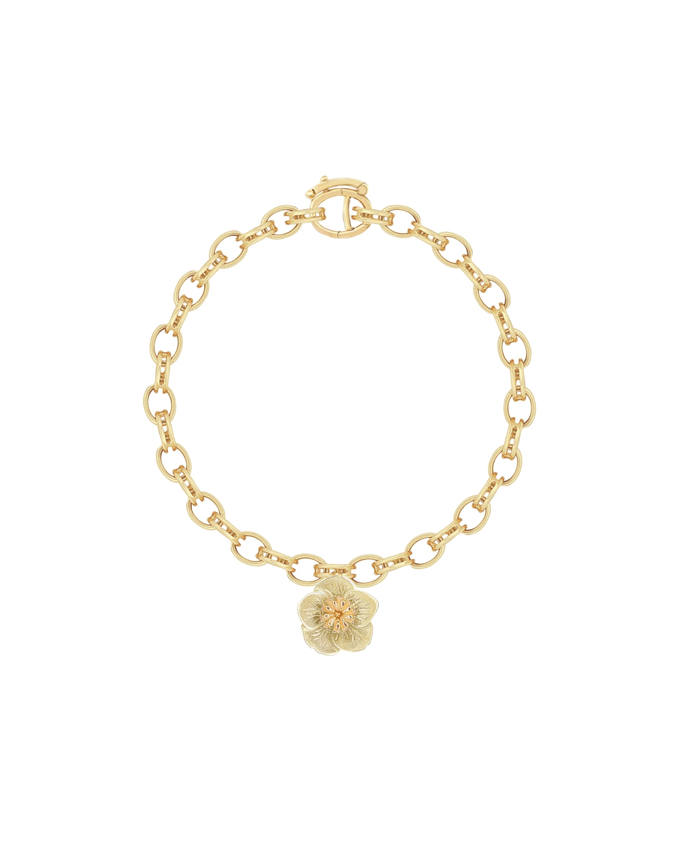 Maxi Hellebore Gold Charm Bracelet