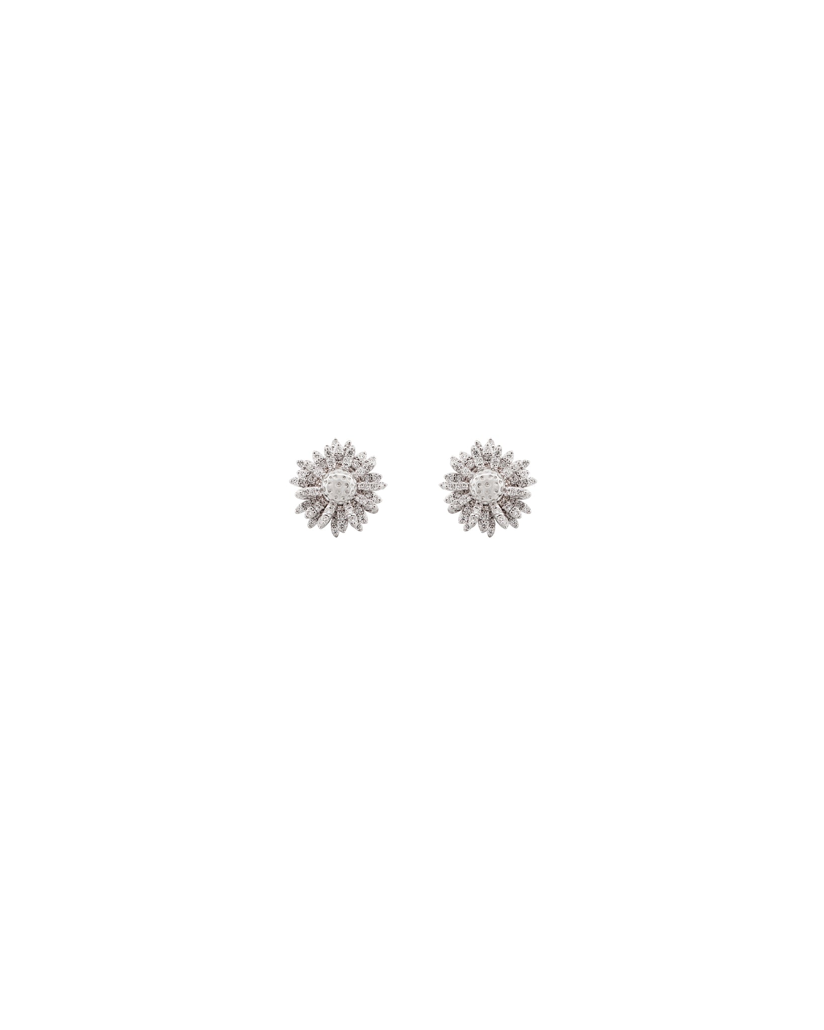 FLORA Pave Diamond Daisy Earrings - 18k