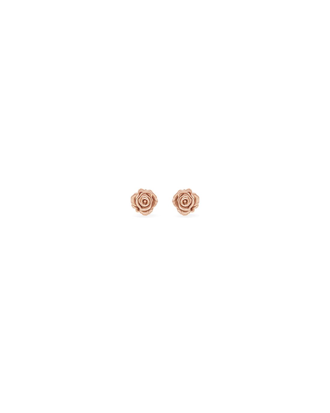 A pair of 14k rose gold floral stud earrings