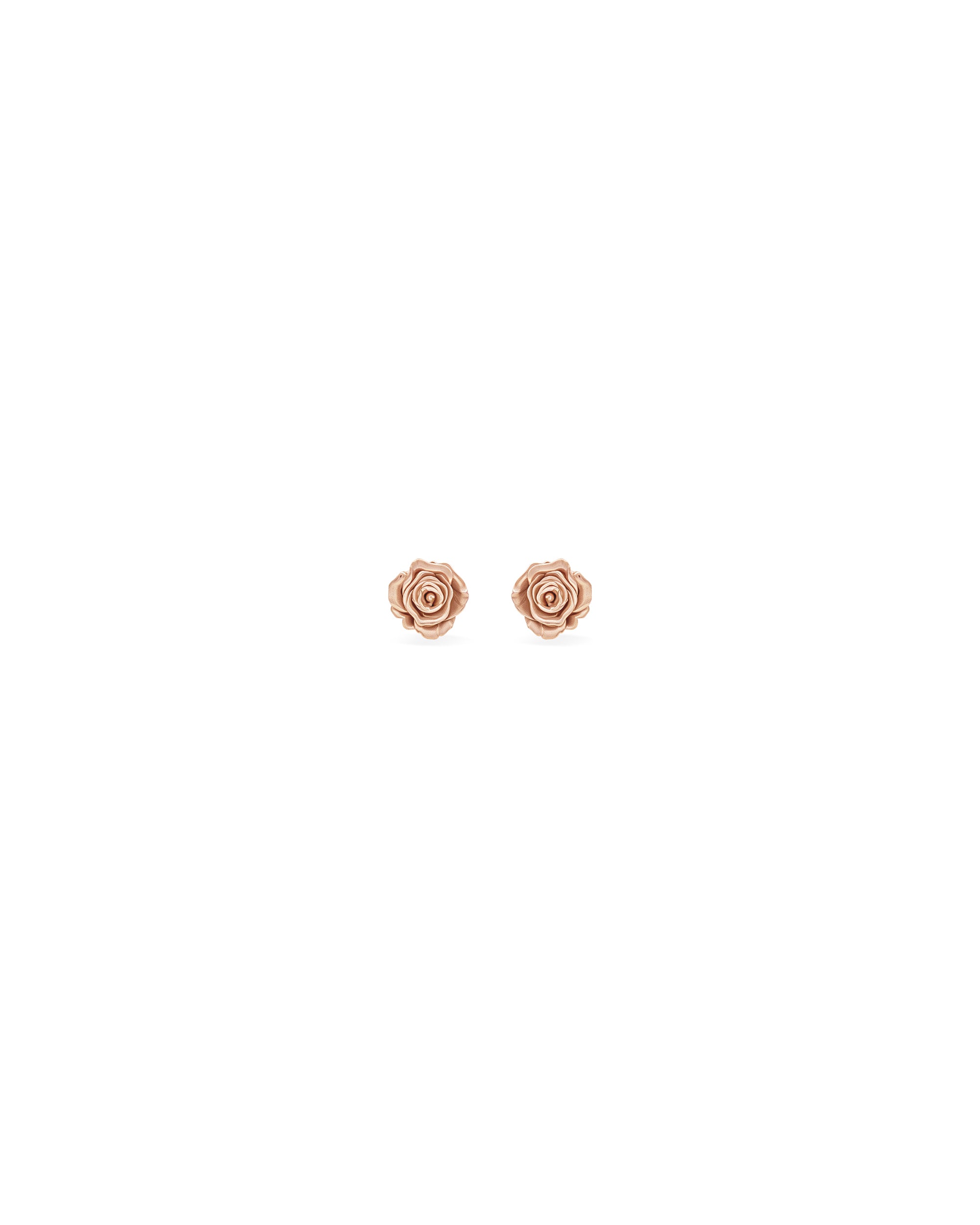 A pair of 14k rose gold floral stud earrings