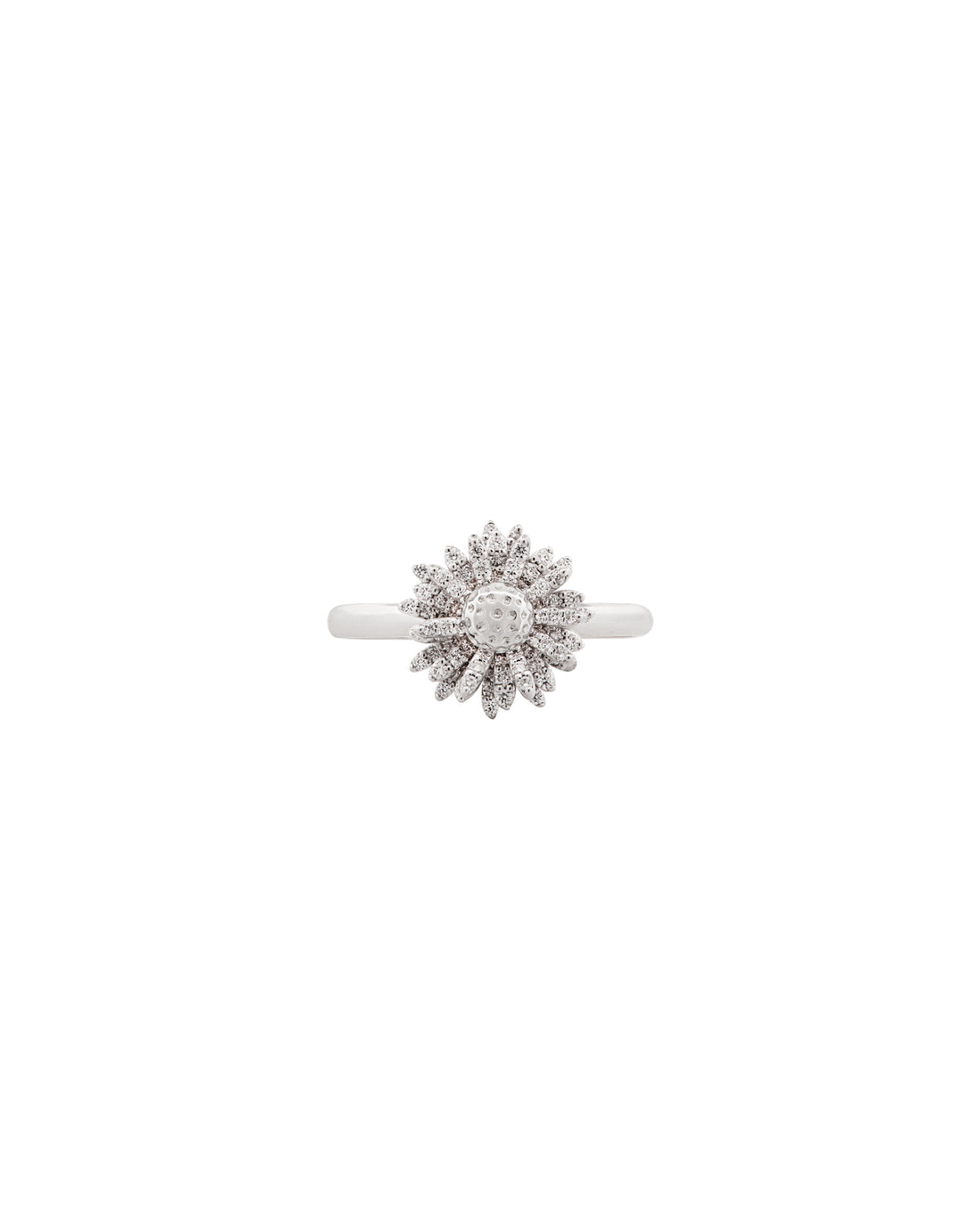 Flora Maxi Daisy Pavé Diamond White Gold Ring