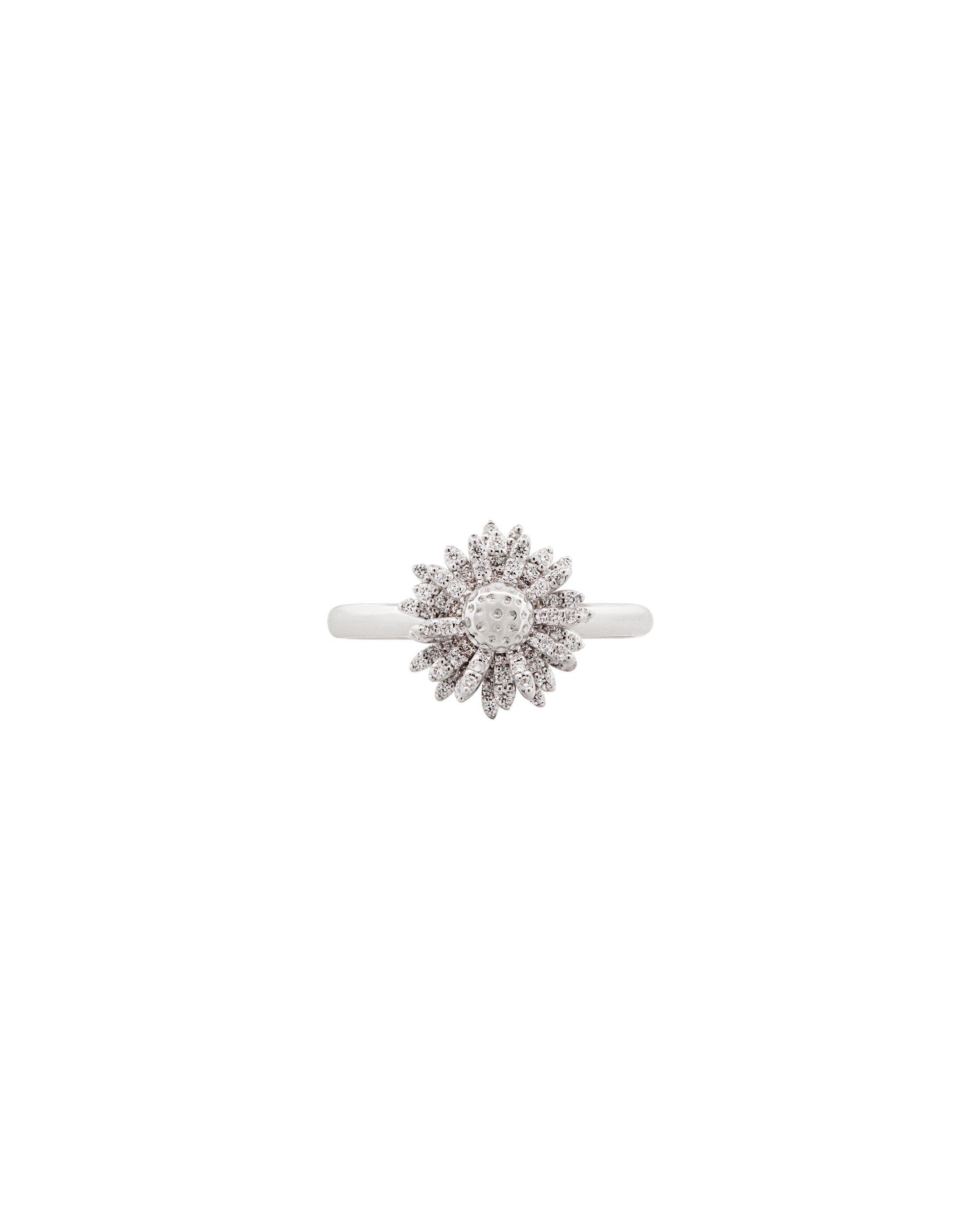 Flora Maxi Daisy Pavé Diamond White Gold Ring