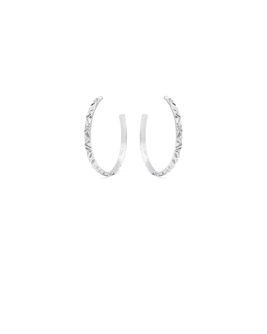 MIRROR Silver Macro Hoop Earrings