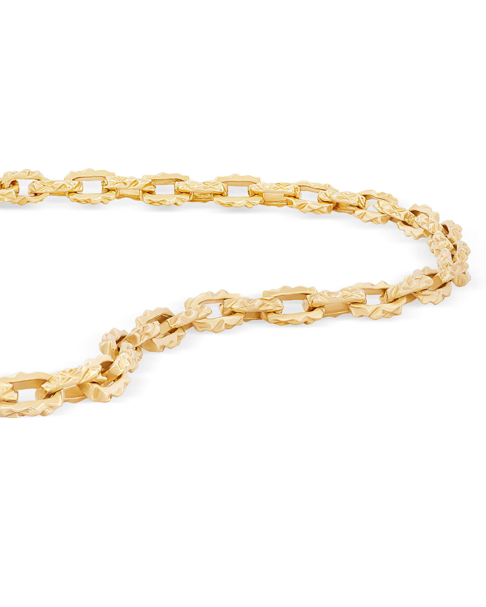 Mirror Nano Link Necklace in Solid 18k Gold | Handcrafted Faceted