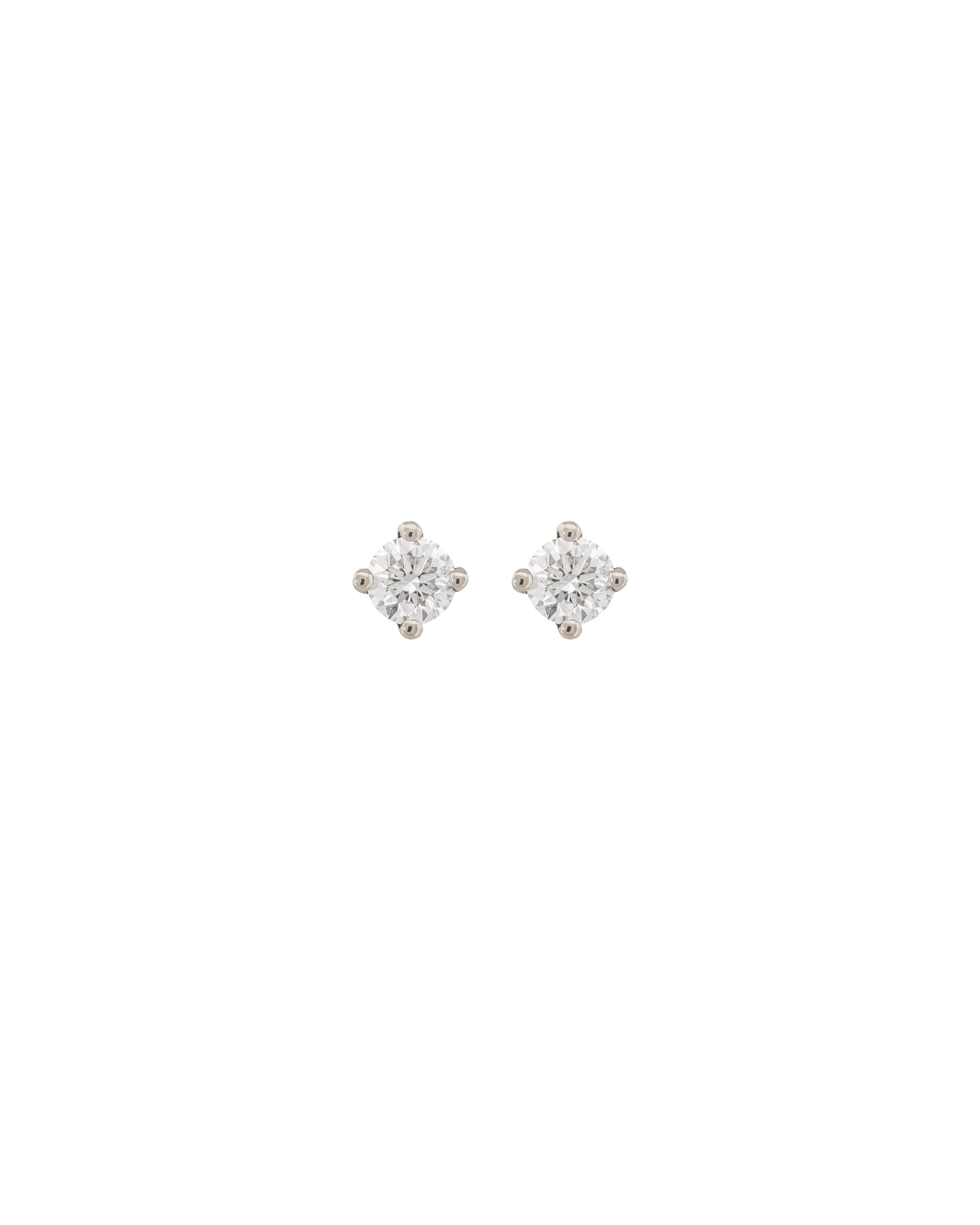 AURA Classic White Diamond Stud Earrings