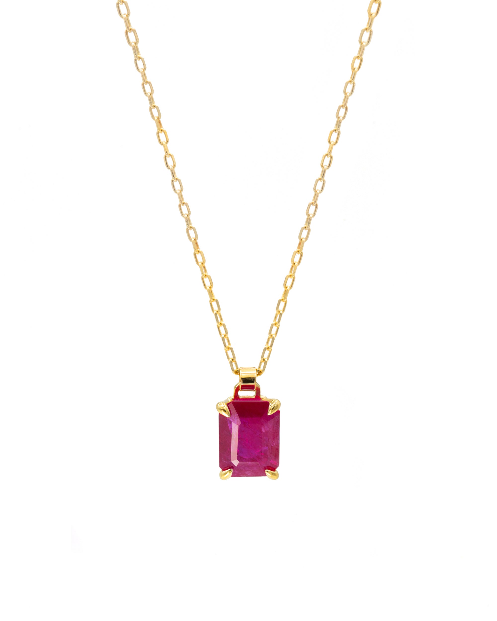 GS-01 18k Gold Ruby Pendant Necklace
