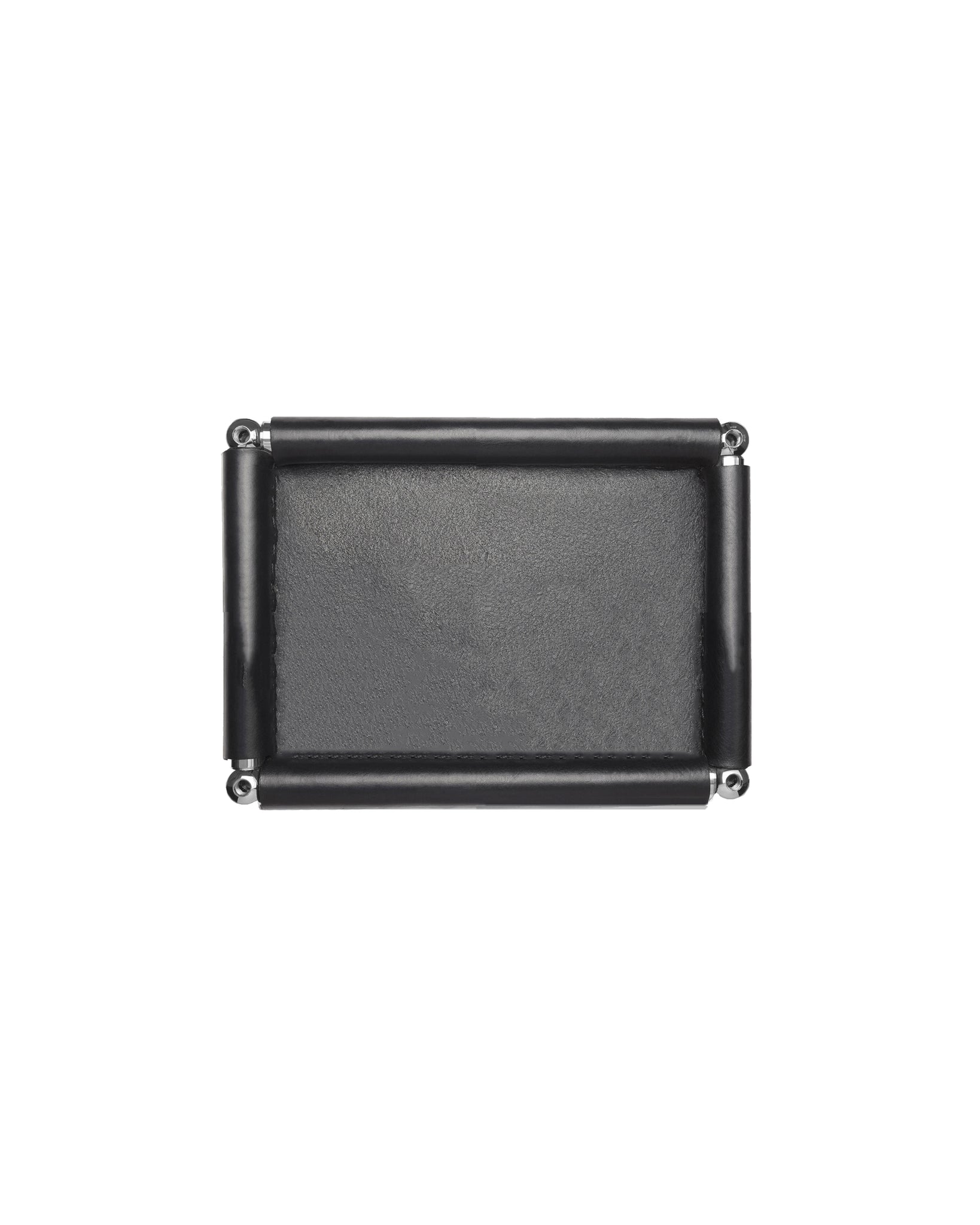 Genuine Black Leather Valet Tray with USM Modular Furniture Components - Medium