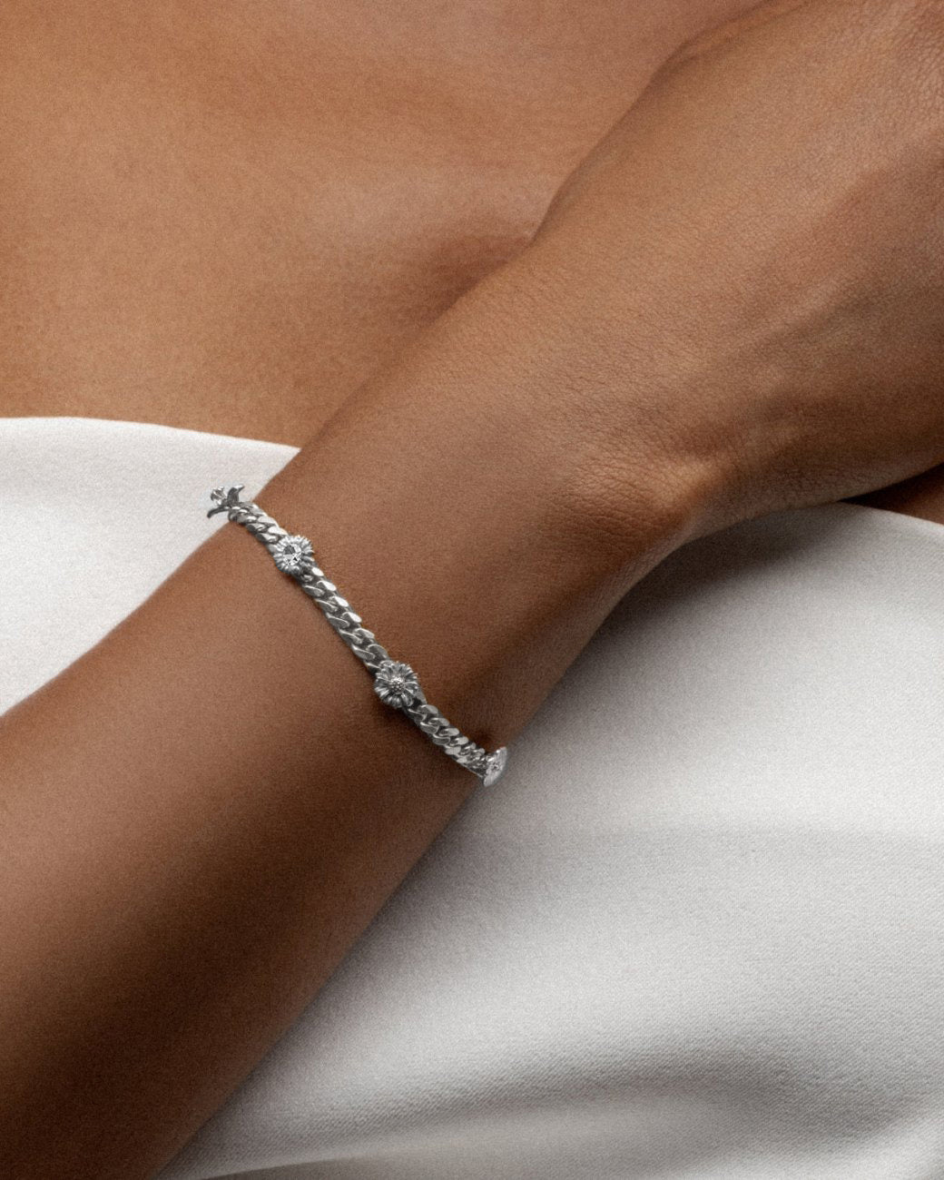Flora Open Edition Sterling Silver Curb Bracelet