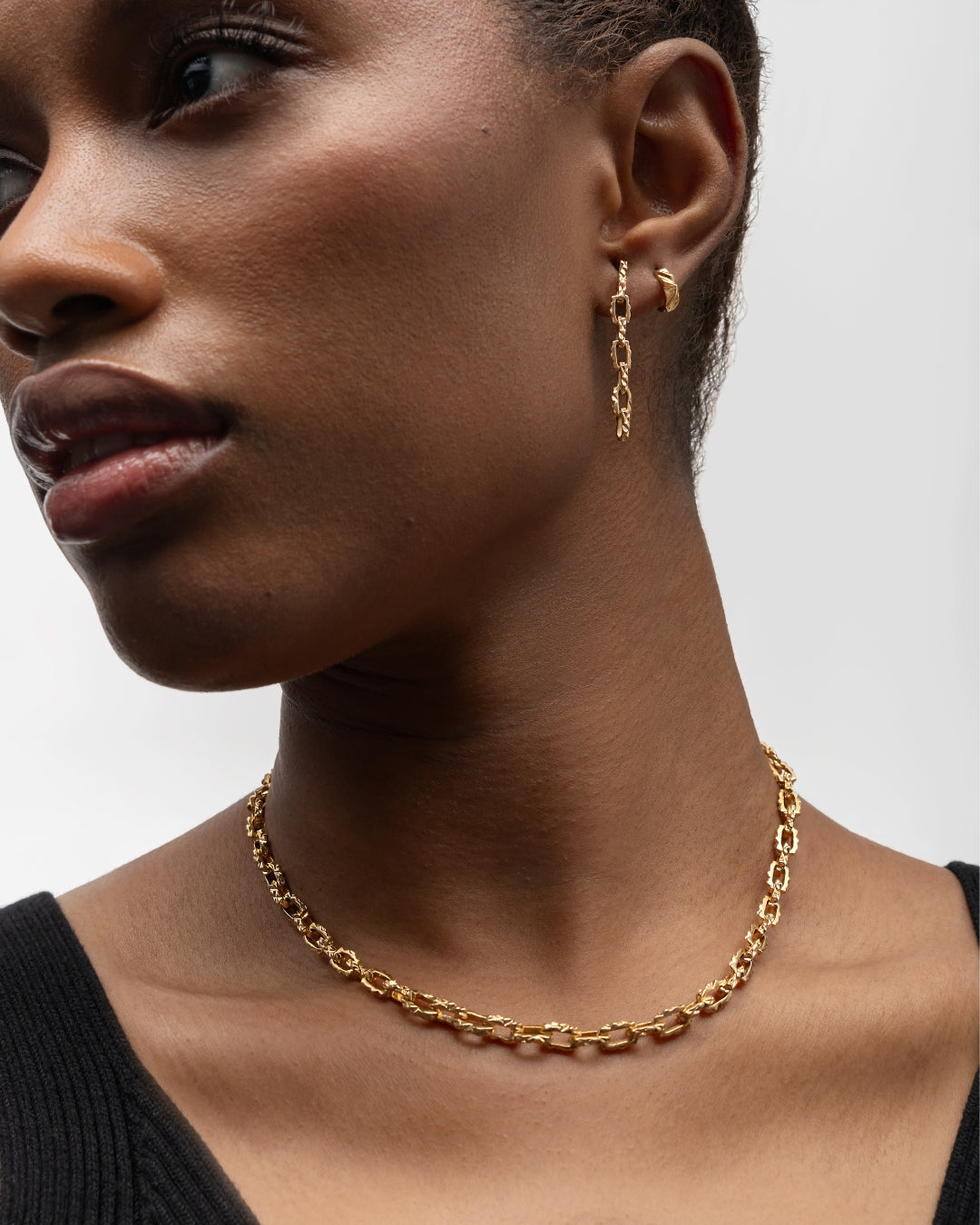 Mirror Nano Link Necklace | Solid Gold Link Necklace | Bernard James