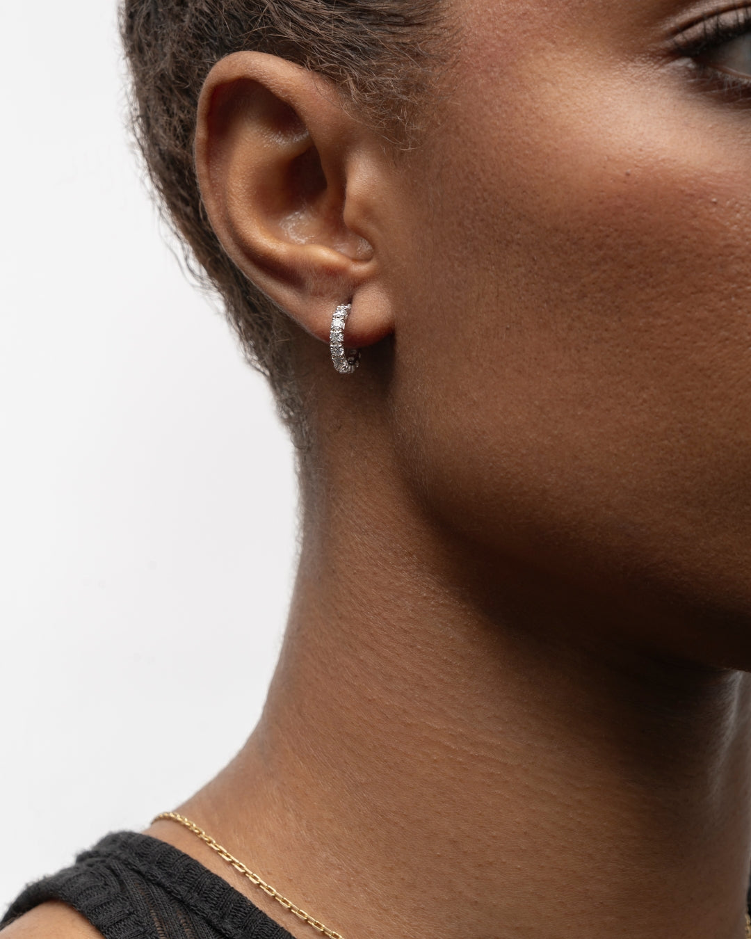 Aura Micro Diamond Hoop Earrings