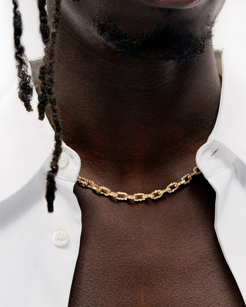 Mirror Nano Link Necklace | Solid Gold Link Necklace | Bernard James