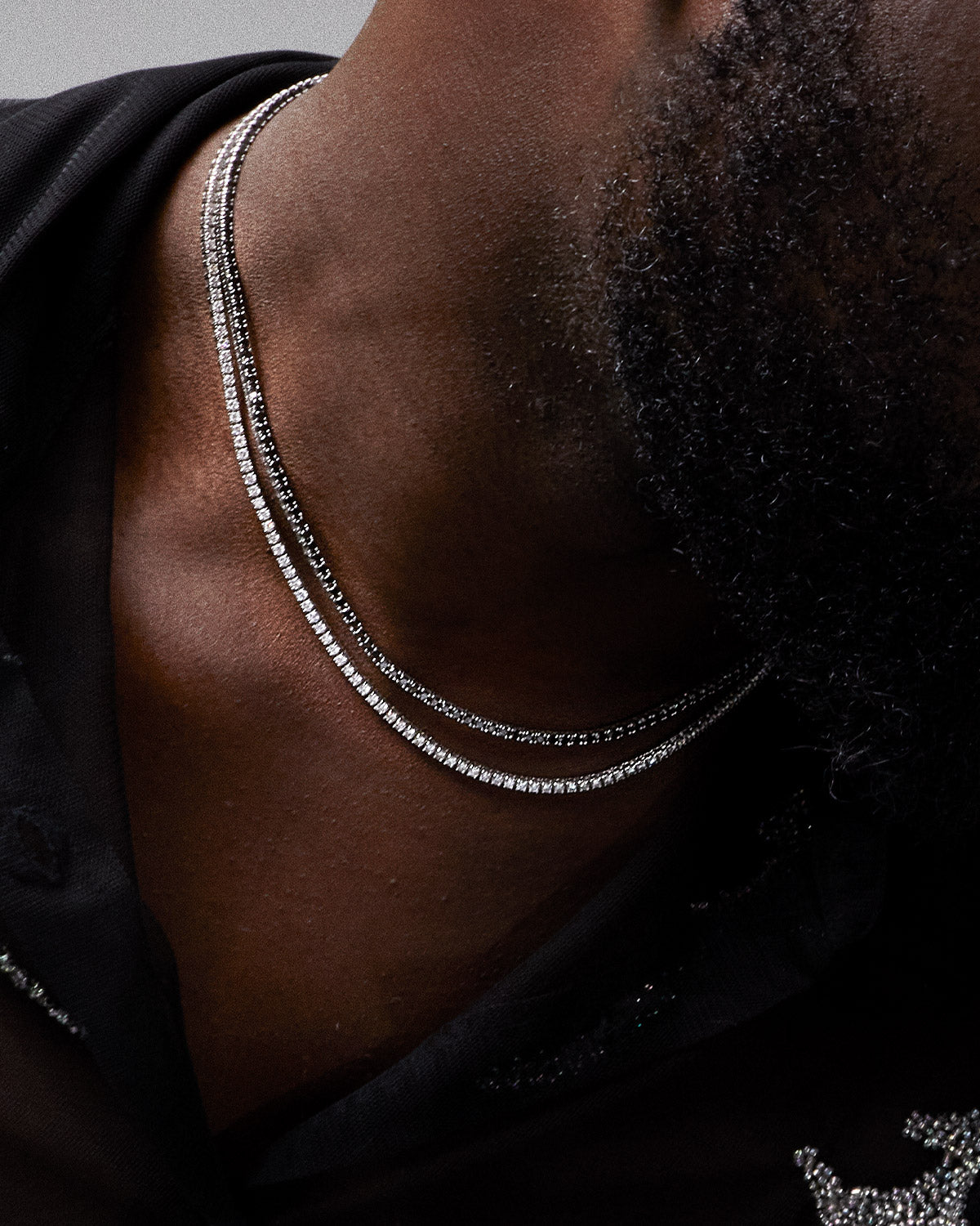 Aura Micro Black Diamond Tennis Necklace