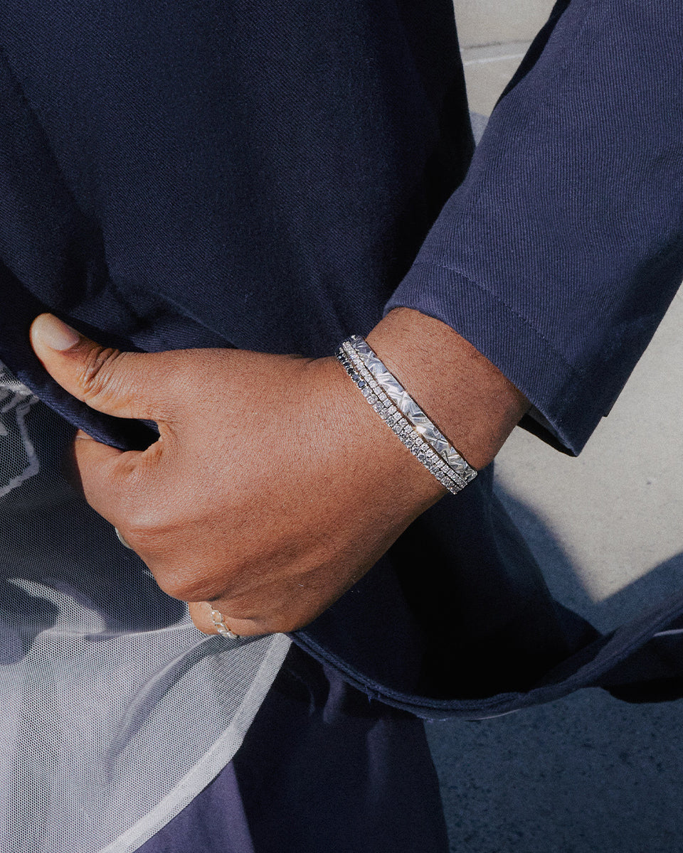 AURA White Diamond Tennis Bracelet 8pt – Bernard James