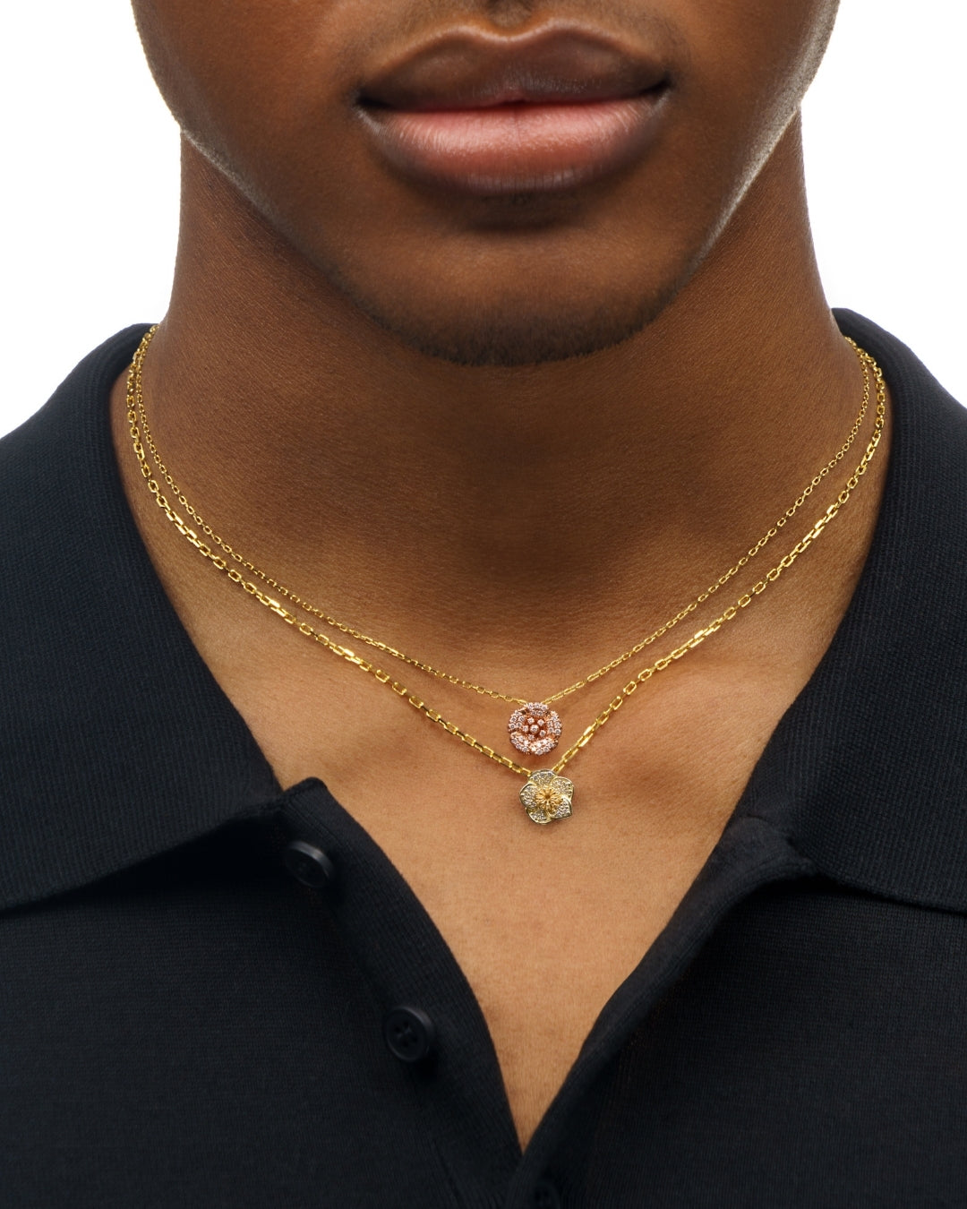 Flora Maxi Hellebore Pavé Diamond Necklace