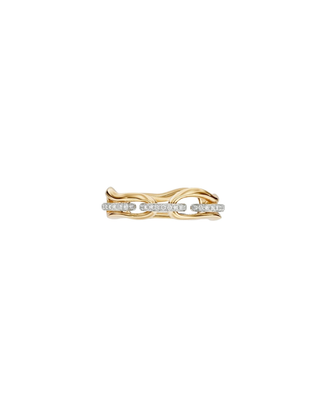 Crushed Link Diamond Ring