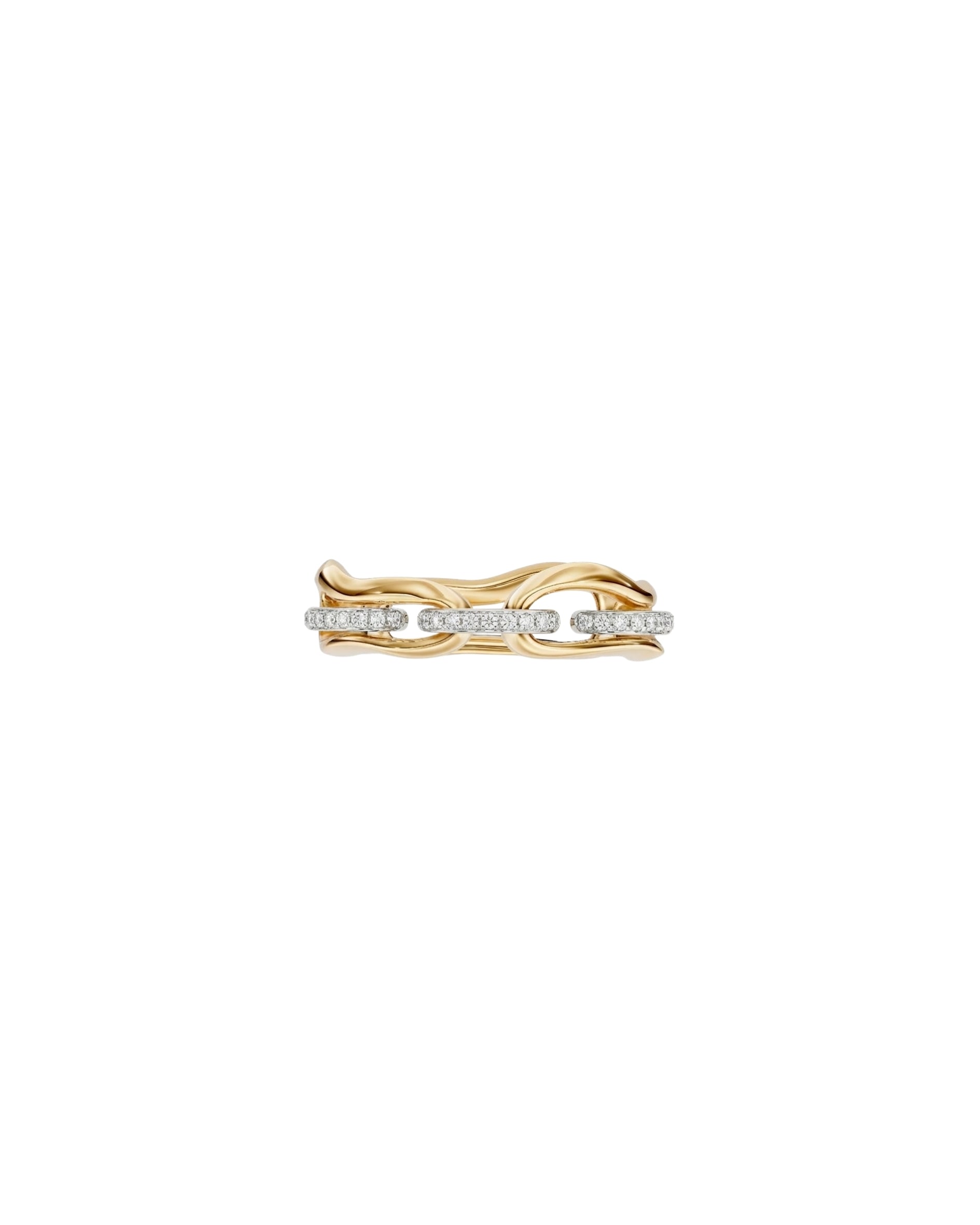 Crushed Link Diamond Ring