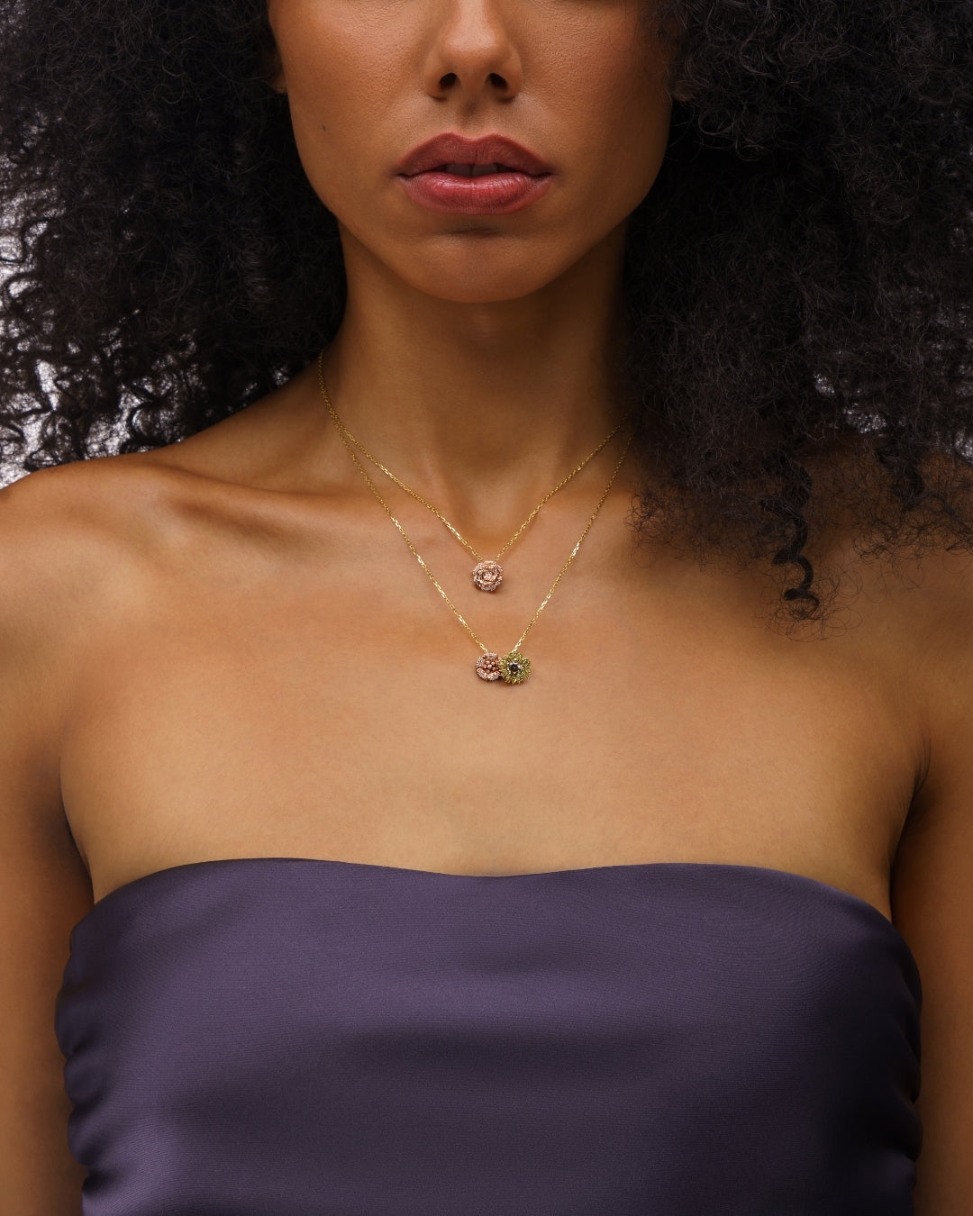 Flora Maxi Rose Pavé Diamond Necklace
