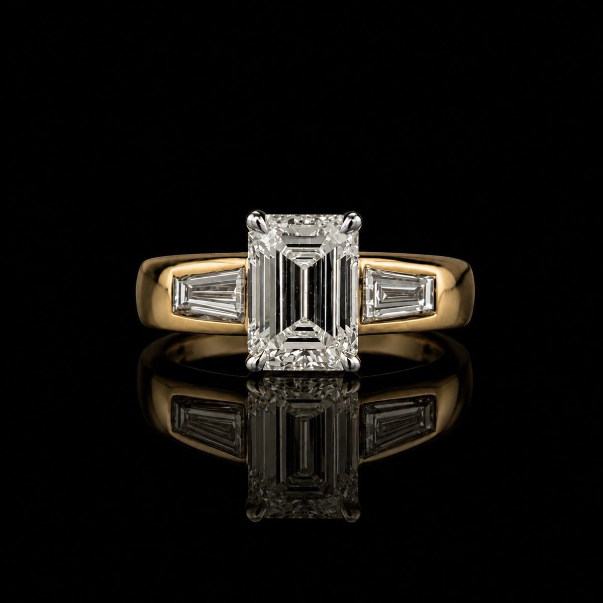 Emerald-Cut Three-Stone Ring