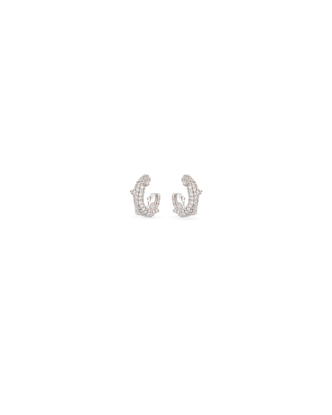 Flora Spina Nano Pavé Diamond White Gold Earrings
