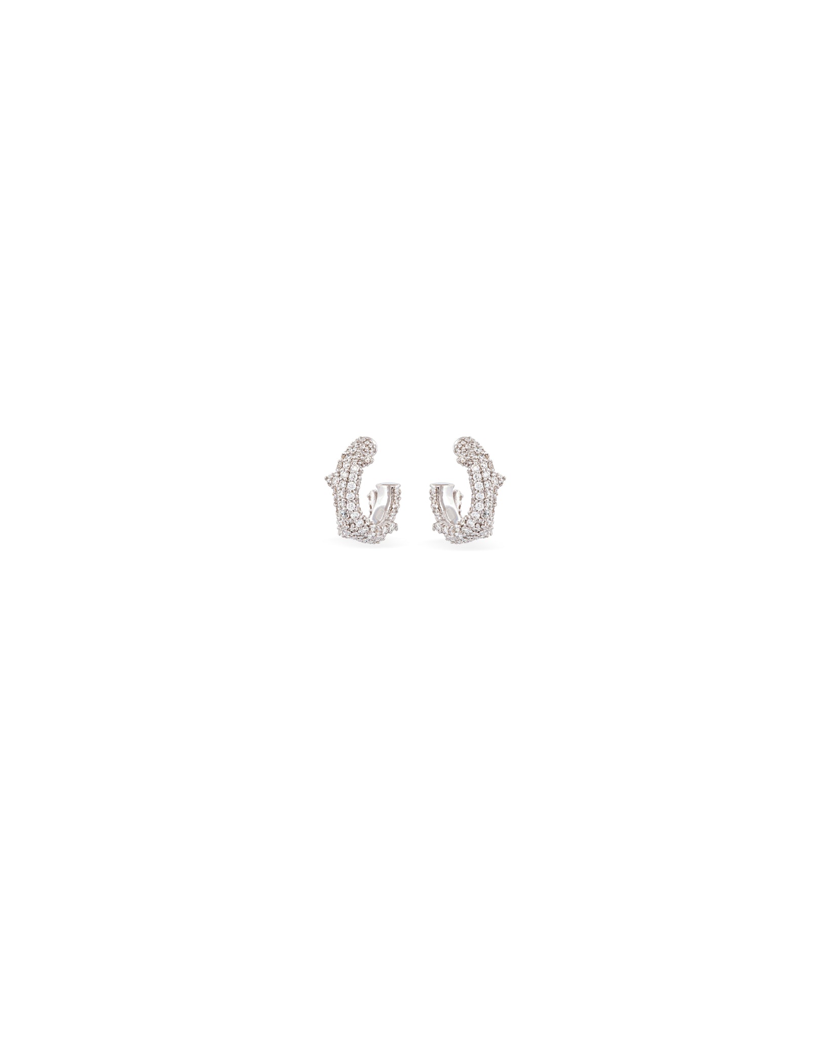 FLORA Pave Diamond Spina Nano Earrings - 18k